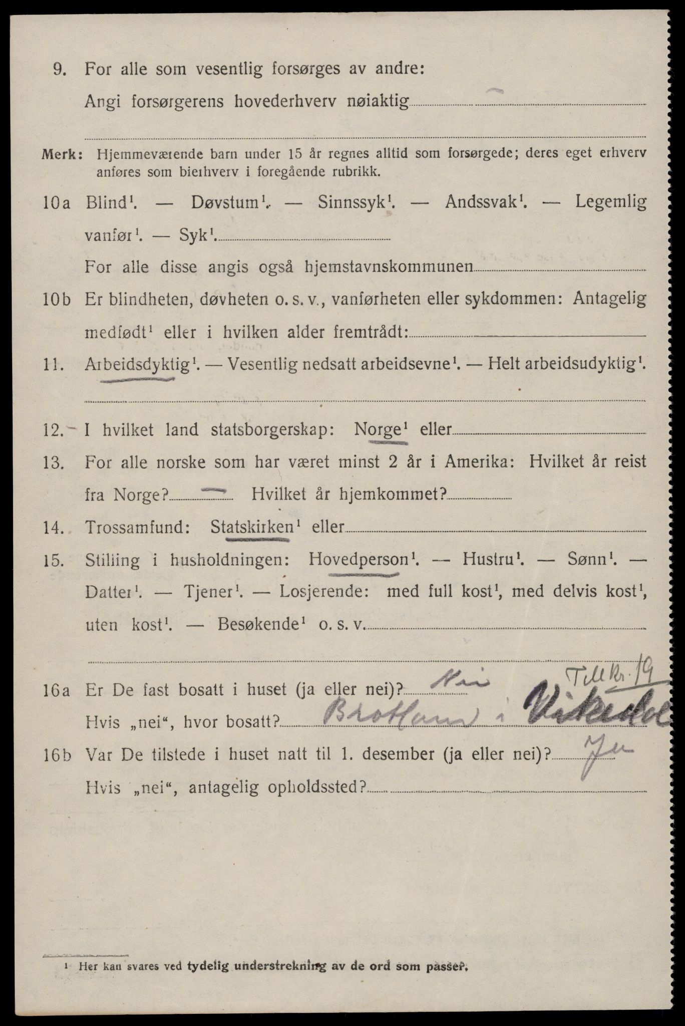 SAST, 1920 census for Vikedal, 1920, p. 5302