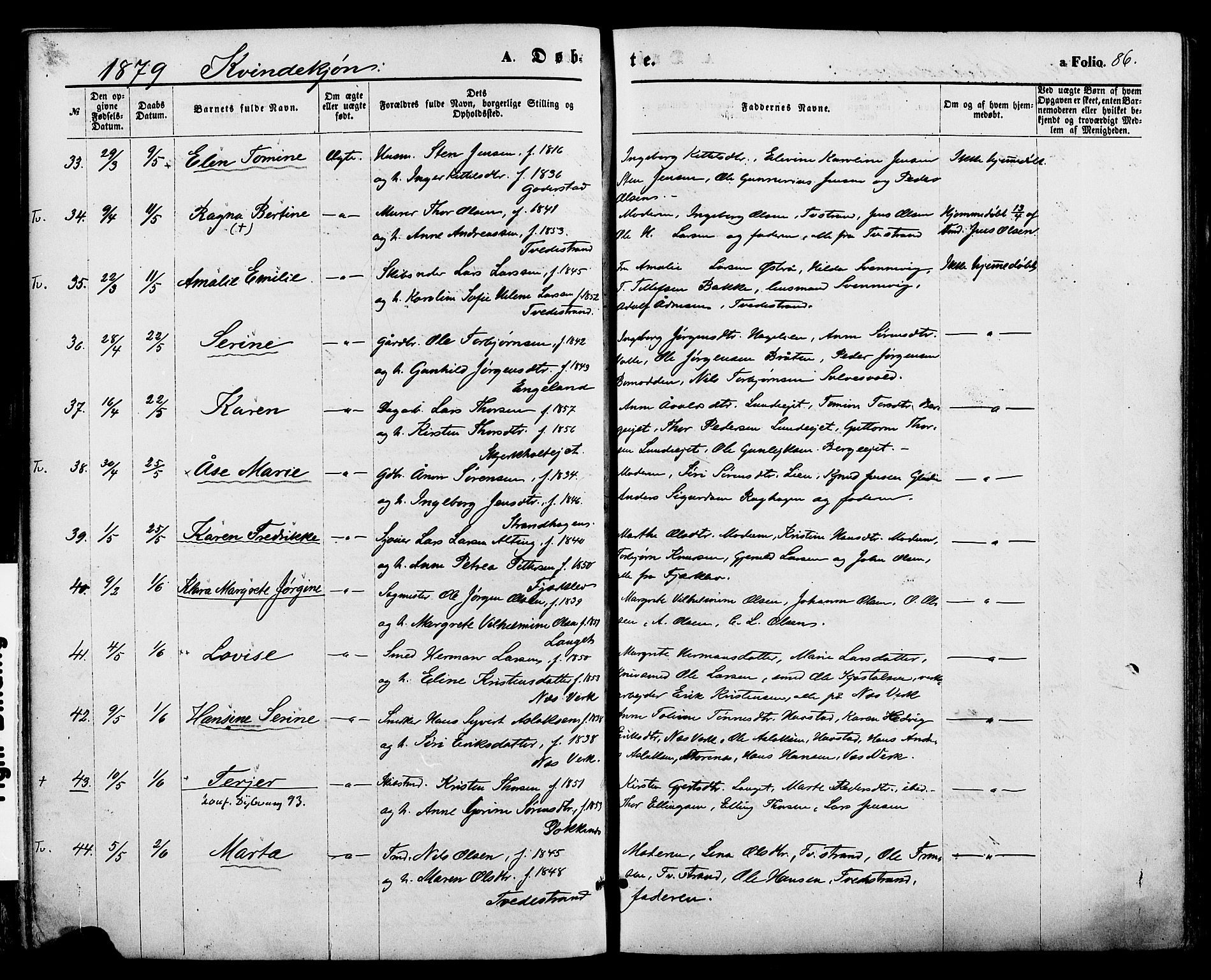 Holt sokneprestkontor, AV/SAK-1111-0021/F/Fa/L0010: Parish register (official) no. A 10, 1872-1885, p. 86