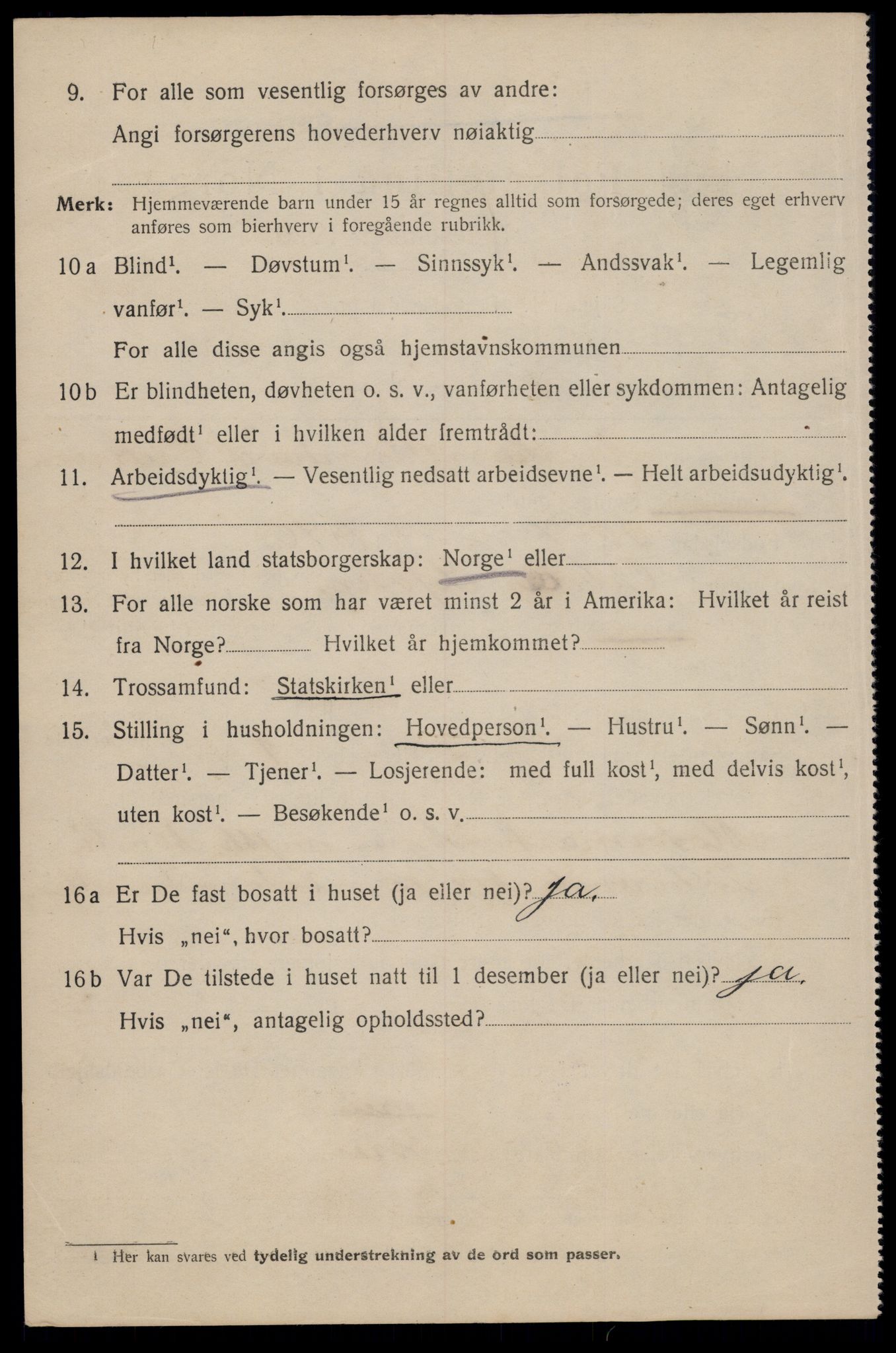 SAT, 1920 census for Trondheim, 1920, p. 46165