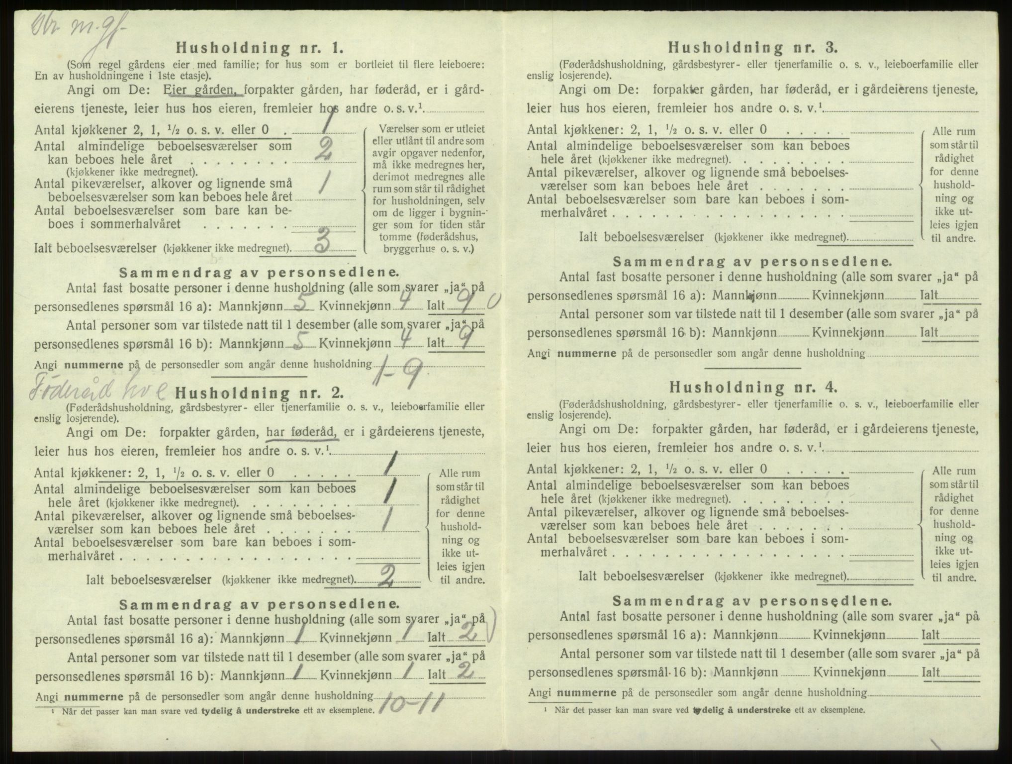 SAB, 1920 census for Bruvik, 1920, p. 519