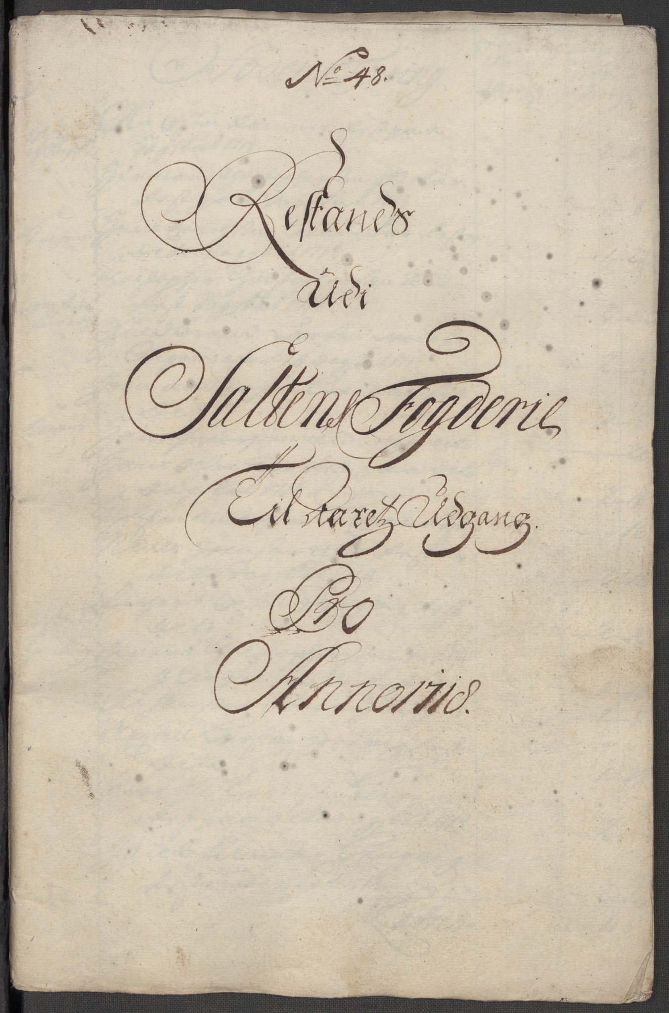 Rentekammeret inntil 1814, Reviderte regnskaper, Fogderegnskap, AV/RA-EA-4092/R66/L4588: Fogderegnskap Salten, 1718, p. 425