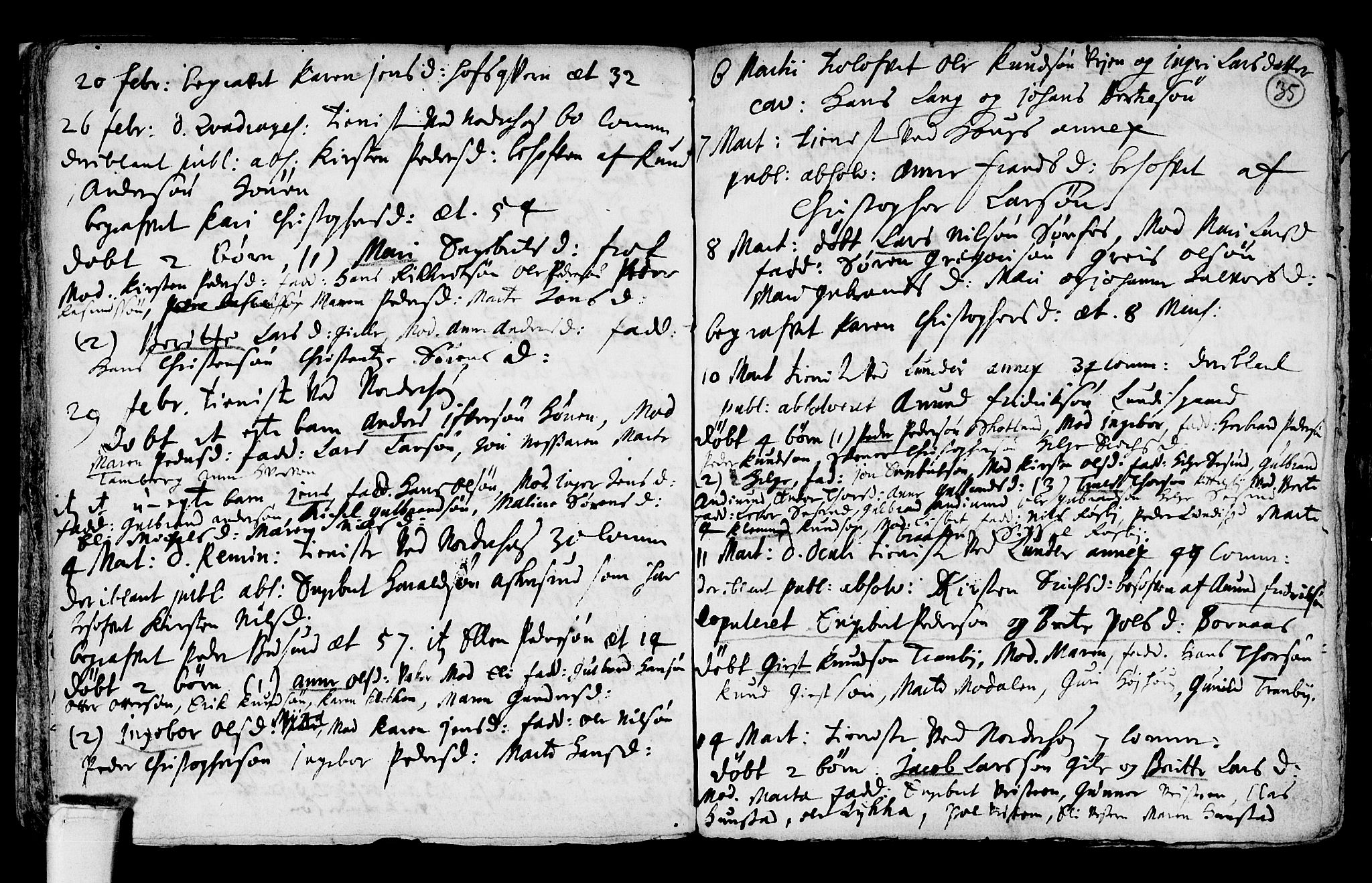 Norderhov kirkebøker, AV/SAKO-A-237/F/Fa/L0001: Parish register (official) no. 1, 1704-1716, p. 35