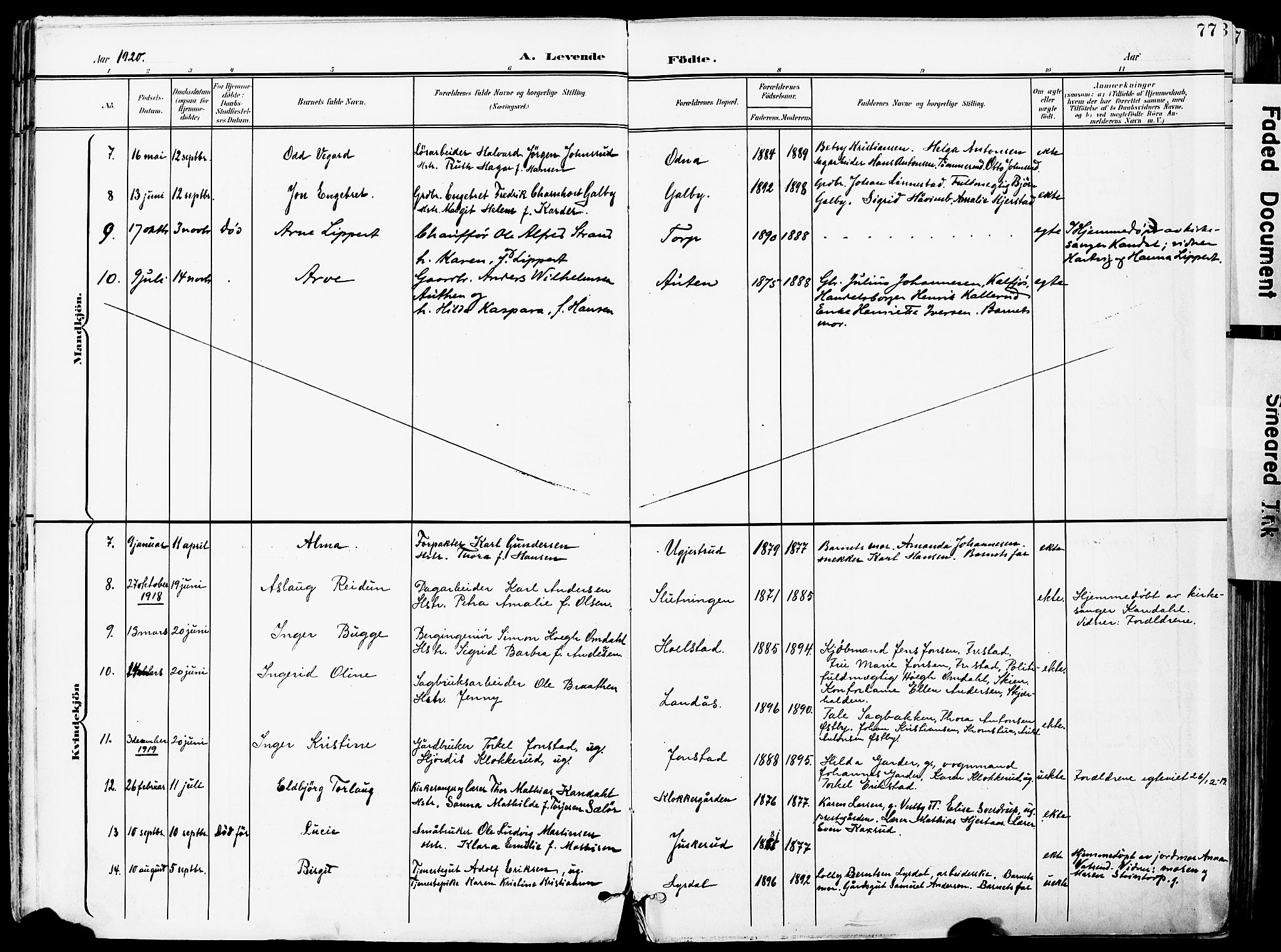 Vestby prestekontor Kirkebøker, AV/SAO-A-10893/F/Fa/L0010: Parish register (official) no. I 10, 1900-1926, p. 77