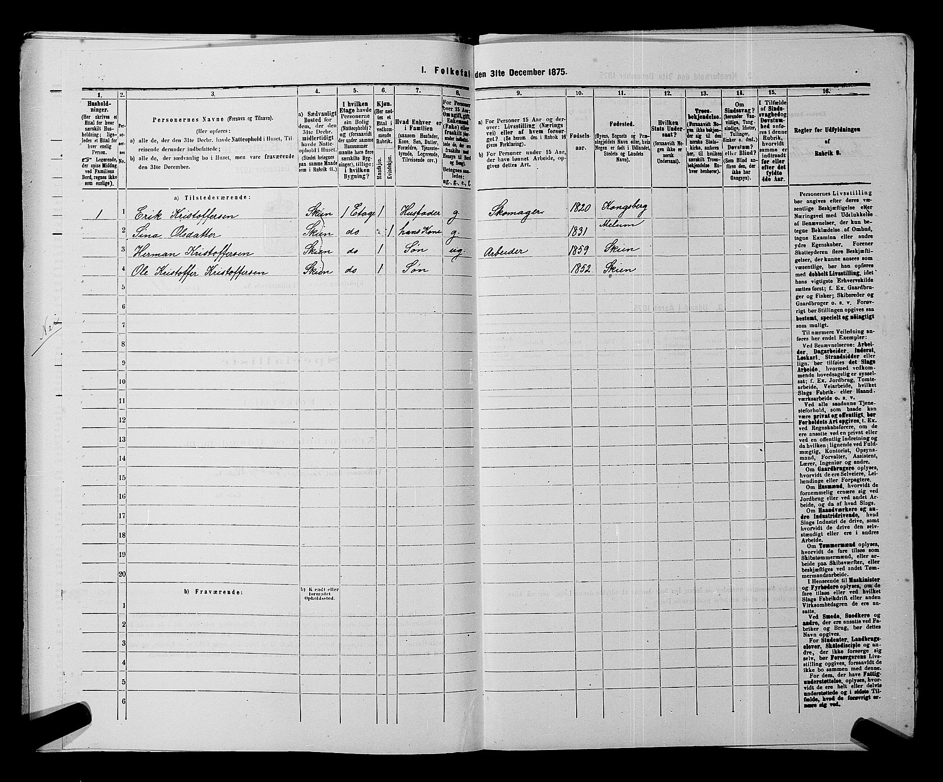 SAKO, 1875 census for 0806P Skien, 1875, p. 1026