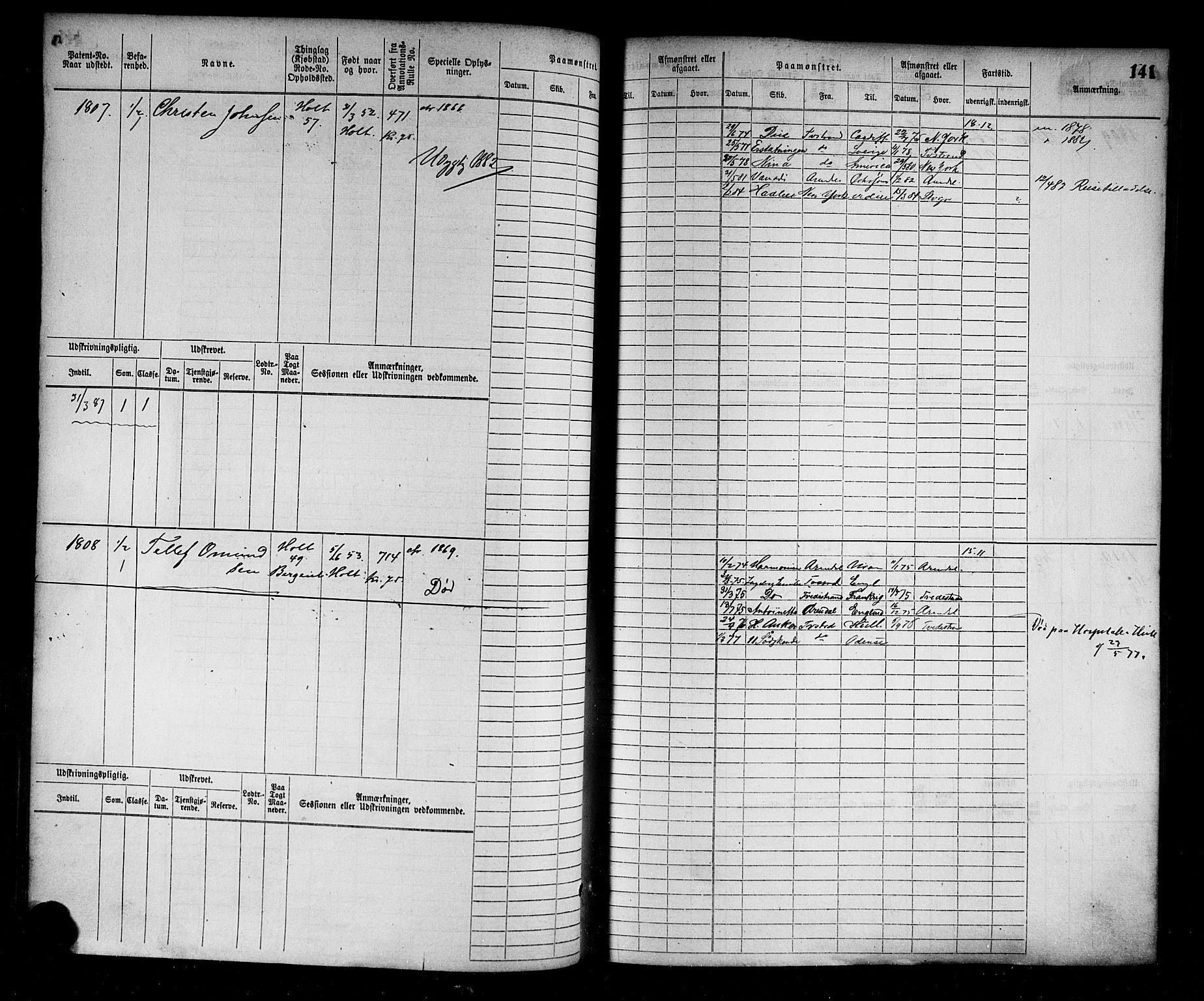 Tvedestrand mønstringskrets, AV/SAK-2031-0011/F/Fb/L0003: Hovedrulle nr 1529-2289, R-4, 1870-1910, p. 142