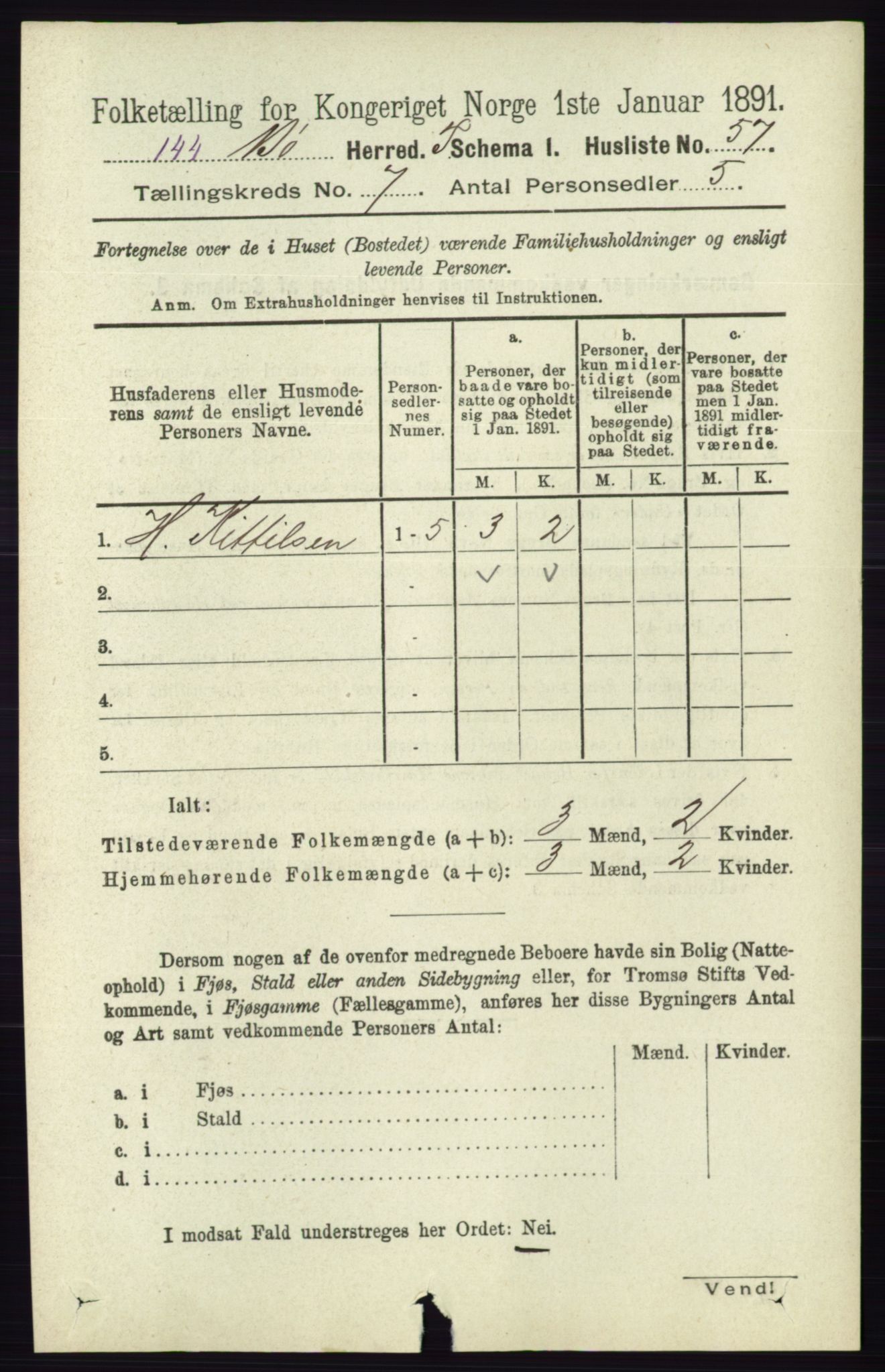 RA, 1891 census for 0821 Bø, 1891, p. 2201