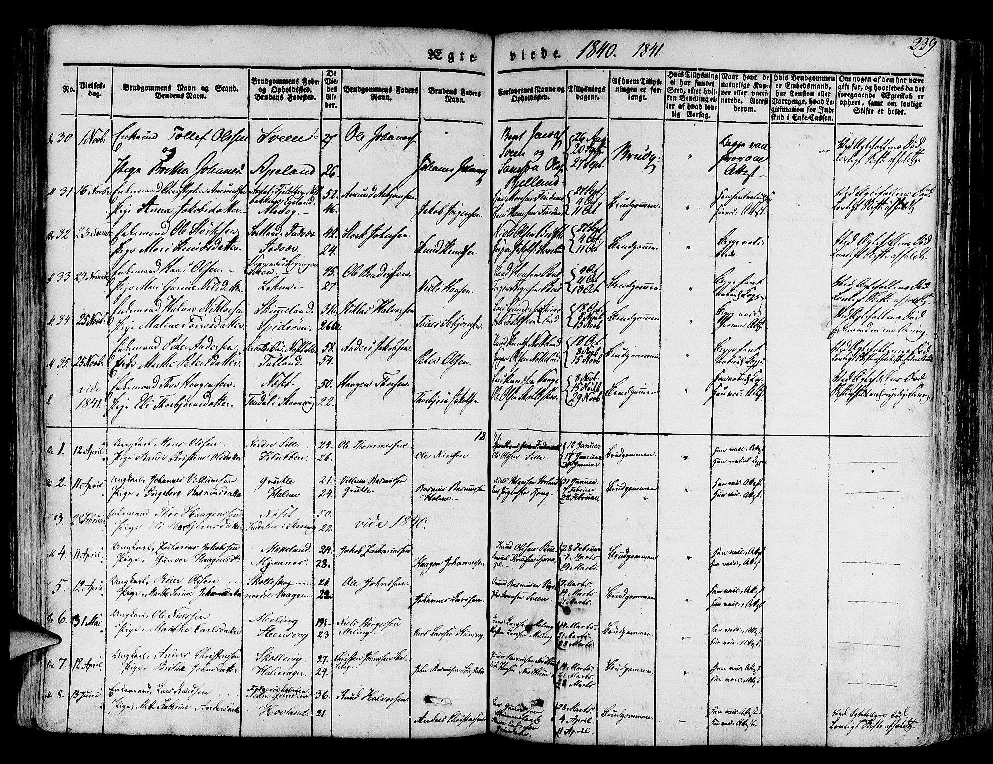 Finnås sokneprestembete, SAB/A-99925/H/Ha/Haa/Haaa/L0006: Parish register (official) no. A 6, 1836-1850, p. 239