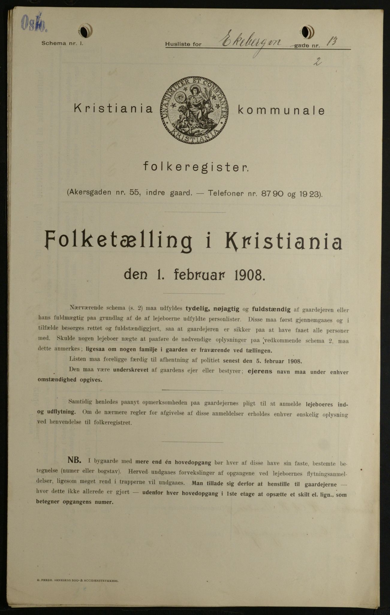 OBA, Municipal Census 1908 for Kristiania, 1908, p. 18522