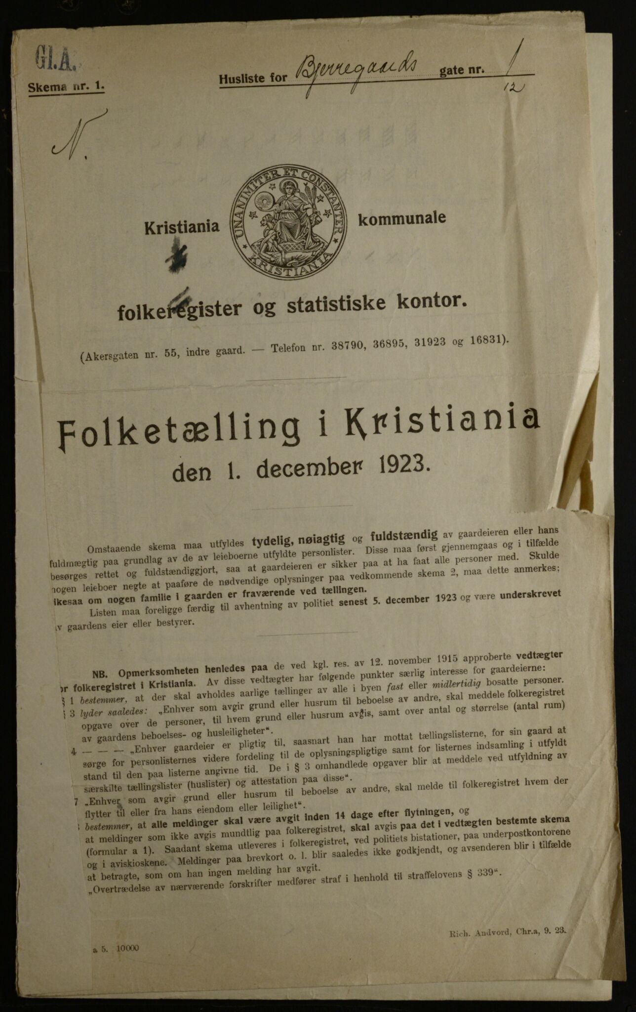 OBA, Municipal Census 1923 for Kristiania, 1923, p. 6475