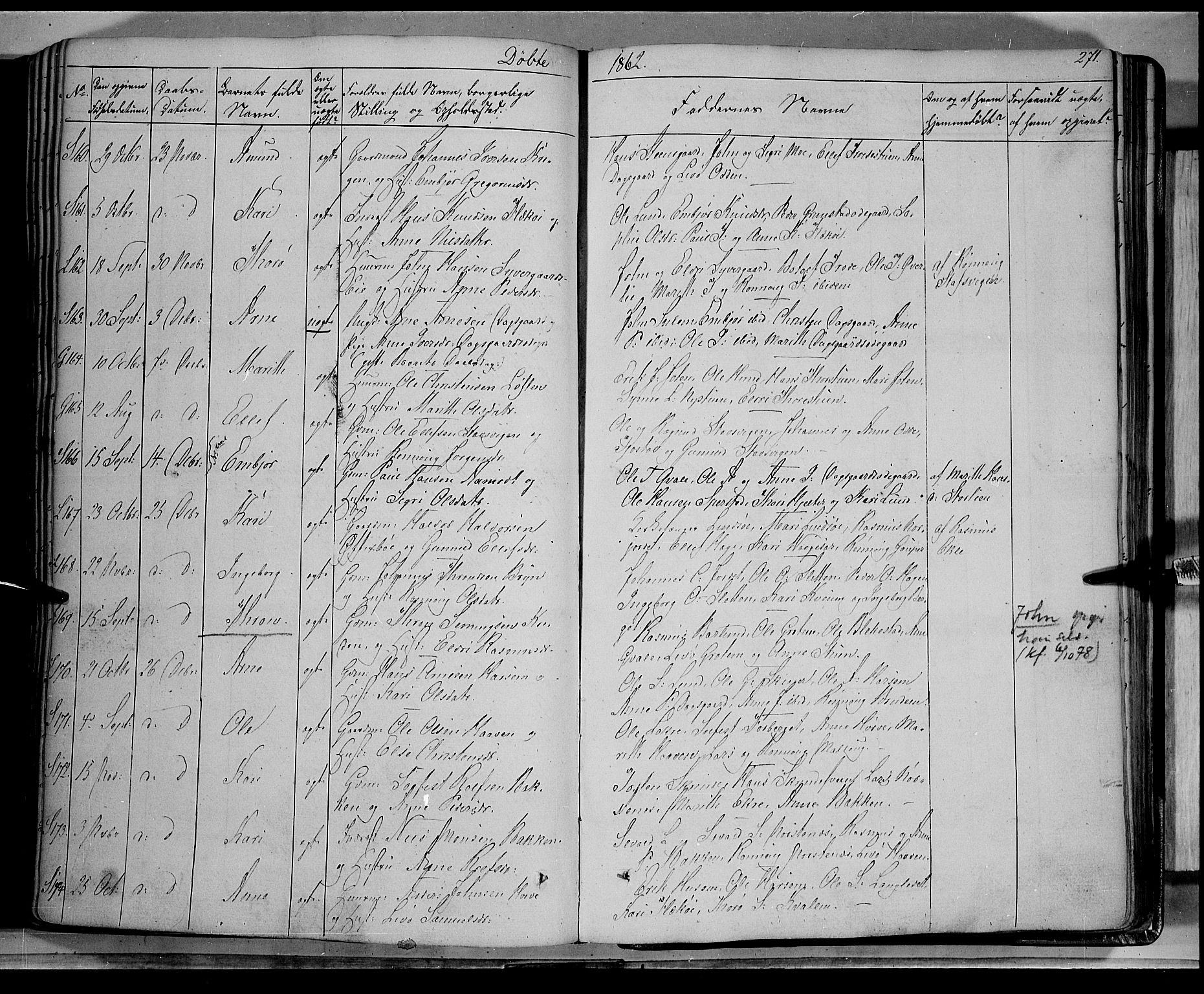 Lom prestekontor, SAH/PREST-070/K/L0006: Parish register (official) no. 6A, 1837-1863, p. 271