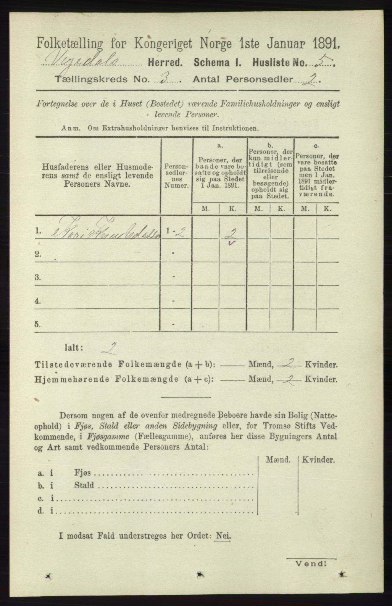 RA, 1891 census for 1157 Vikedal, 1891, p. 681