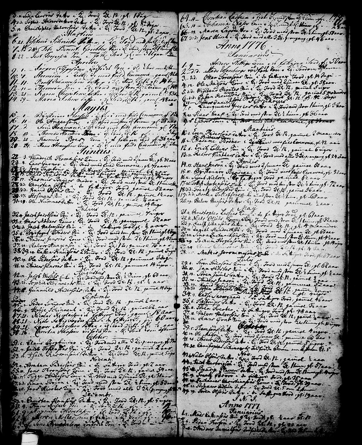 Skien kirkebøker, SAKO/A-302/G/Ga/L0001: Parish register (copy) no. 1, 1756-1791, p. 149