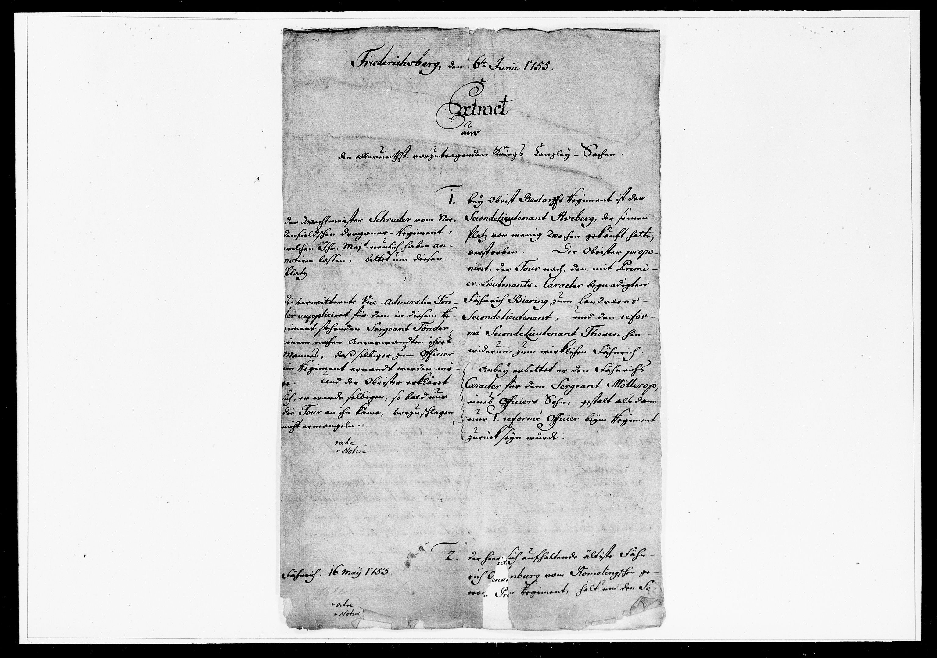 Krigskollegiet, Krigskancelliet, DRA/A-0006/-/1259-1268: Refererede sager, 1755, p. 250
