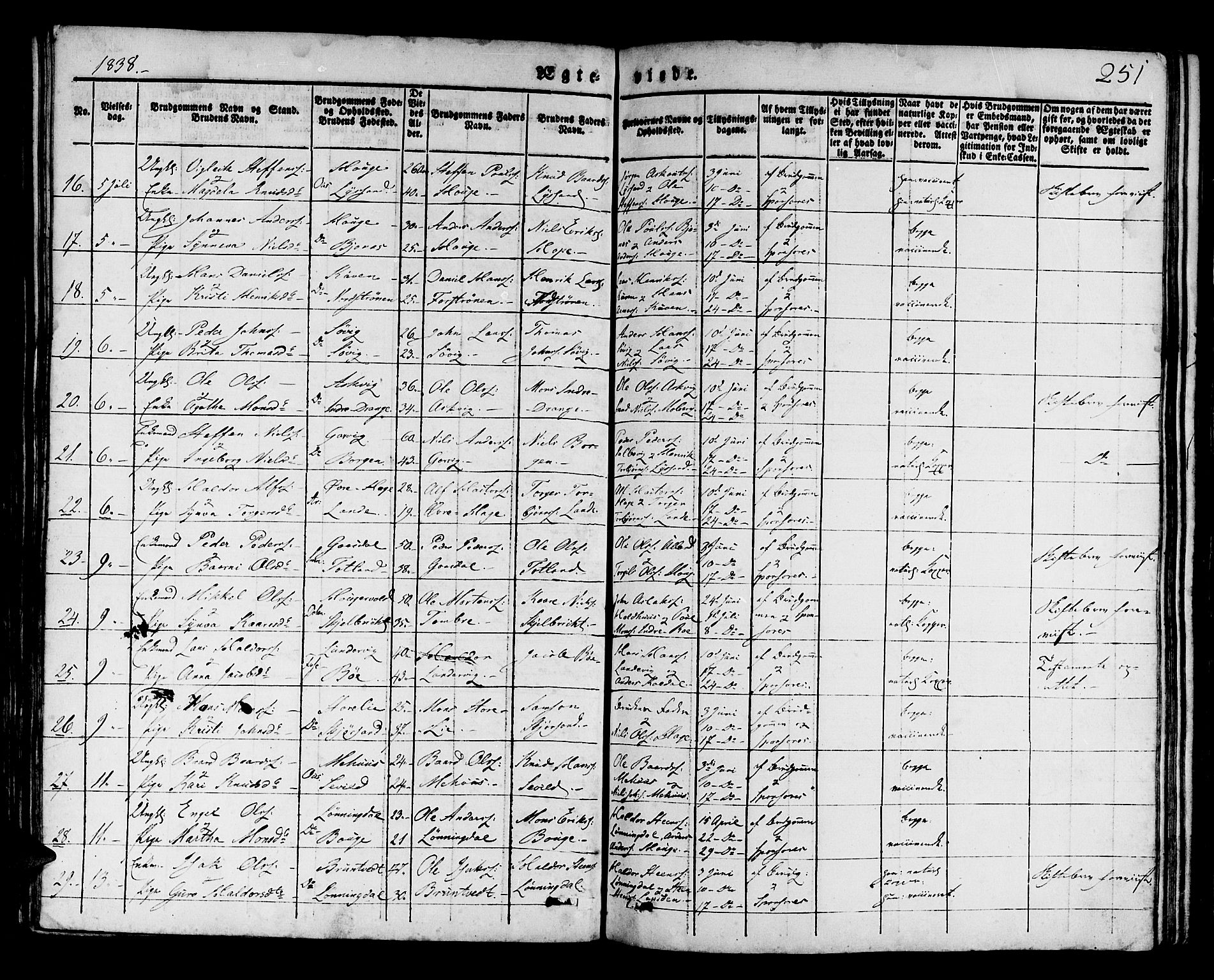 Os sokneprestembete, AV/SAB-A-99929: Parish register (official) no. A 14, 1826-1839, p. 251