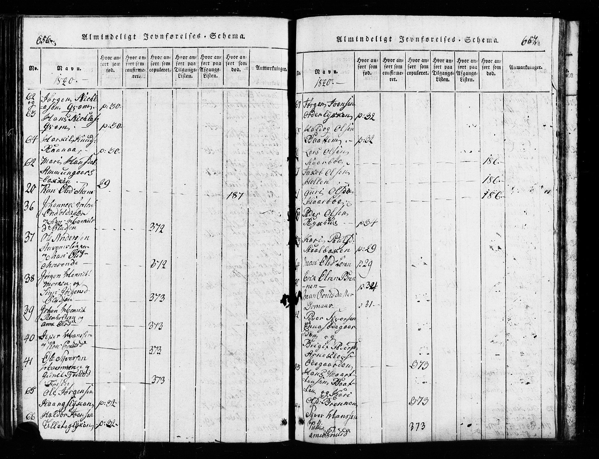 Lesja prestekontor, AV/SAH-PREST-068/H/Ha/Hab/L0001: Parish register (copy) no. 1, 1820-1831, p. 656-657