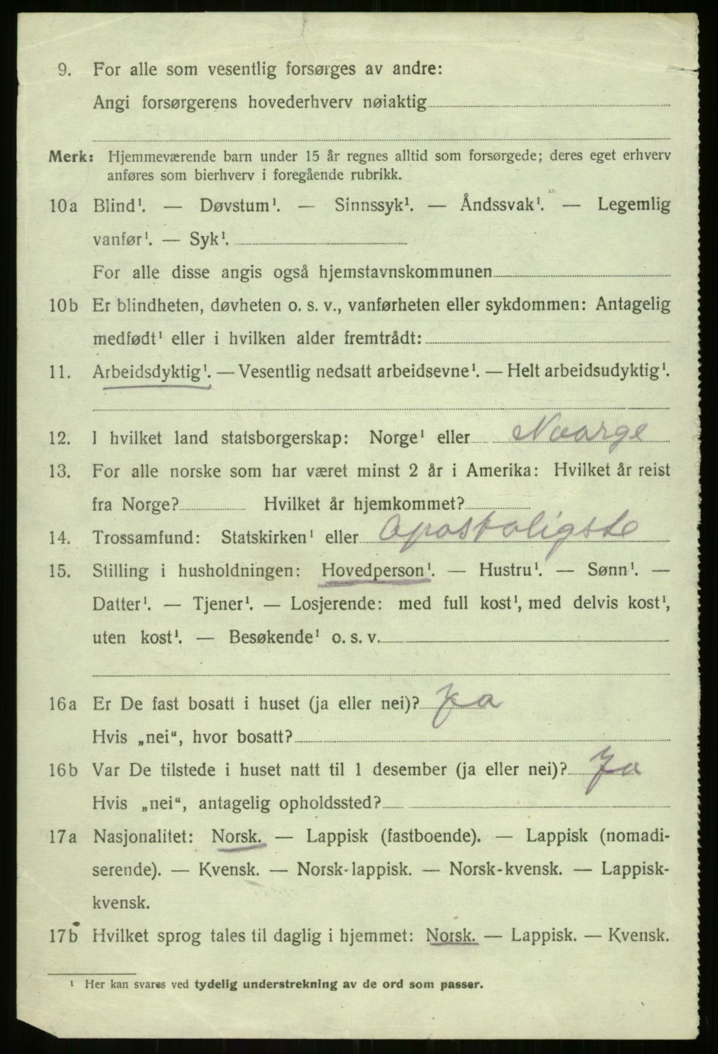 SATØ, 1920 census for Balsfjord, 1920, p. 3741