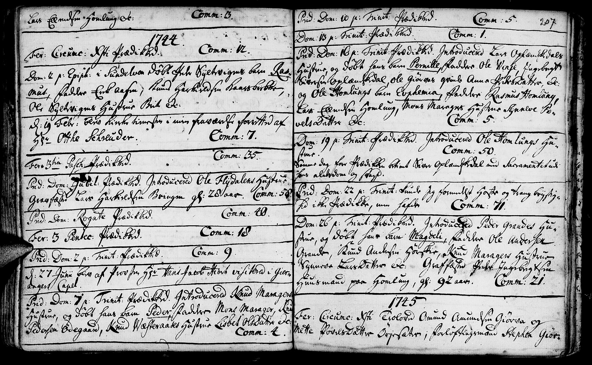 Ministerialprotokoller, klokkerbøker og fødselsregistre - Møre og Romsdal, SAT/A-1454/519/L0242: Parish register (official) no. 519A01 /3, 1736-1761, p. 207