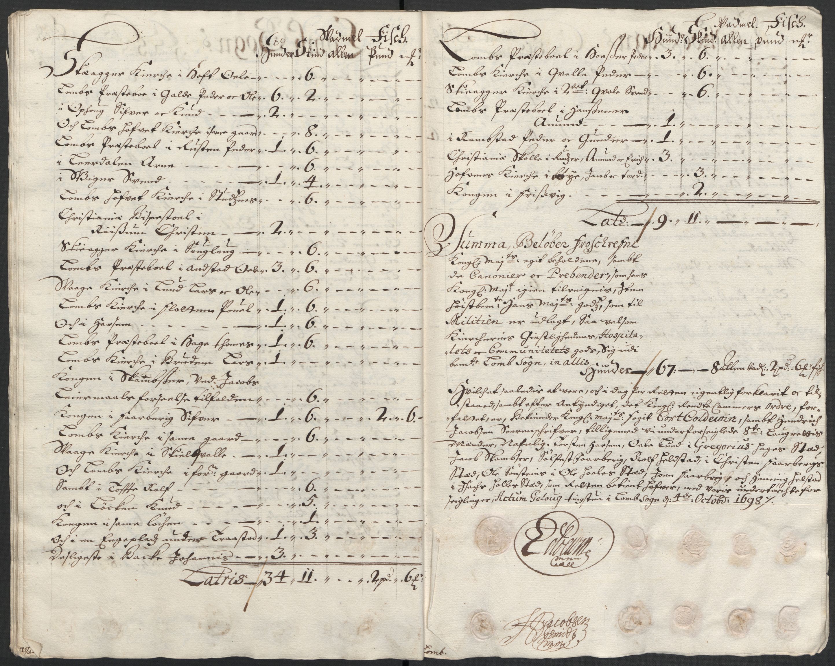 Rentekammeret inntil 1814, Reviderte regnskaper, Fogderegnskap, RA/EA-4092/R17/L1171: Fogderegnskap Gudbrandsdal, 1698, p. 209