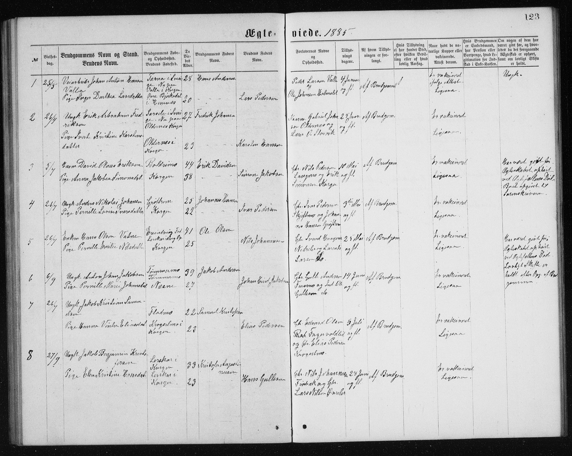 Ministerialprotokoller, klokkerbøker og fødselsregistre - Nordland, AV/SAT-A-1459/826/L0381: Parish register (copy) no. 826C01, 1877-1886, p. 123