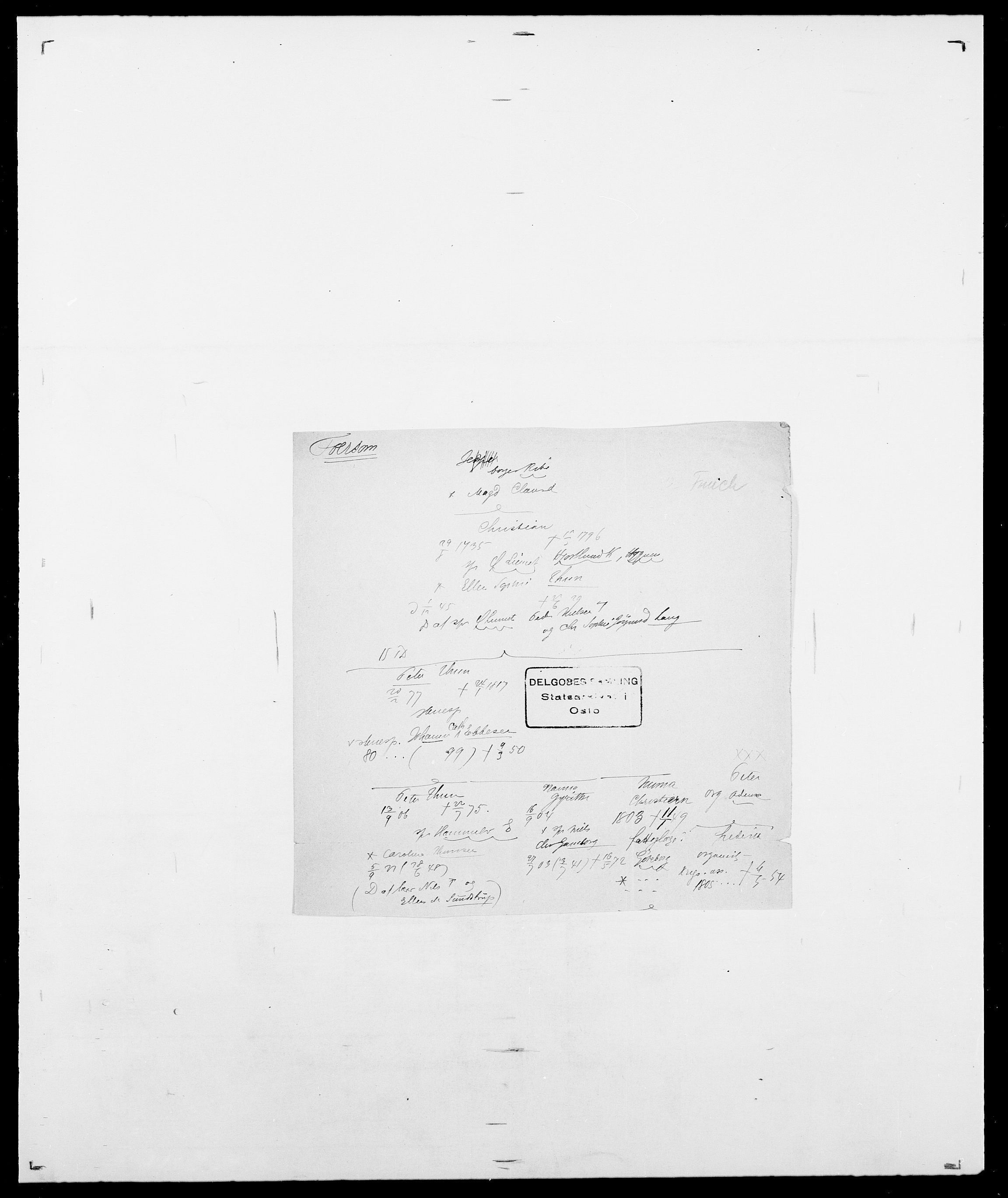 Delgobe, Charles Antoine - samling, SAO/PAO-0038/D/Da/L0012: Flor, Floer, Flohr - Fritzner, p. 507
