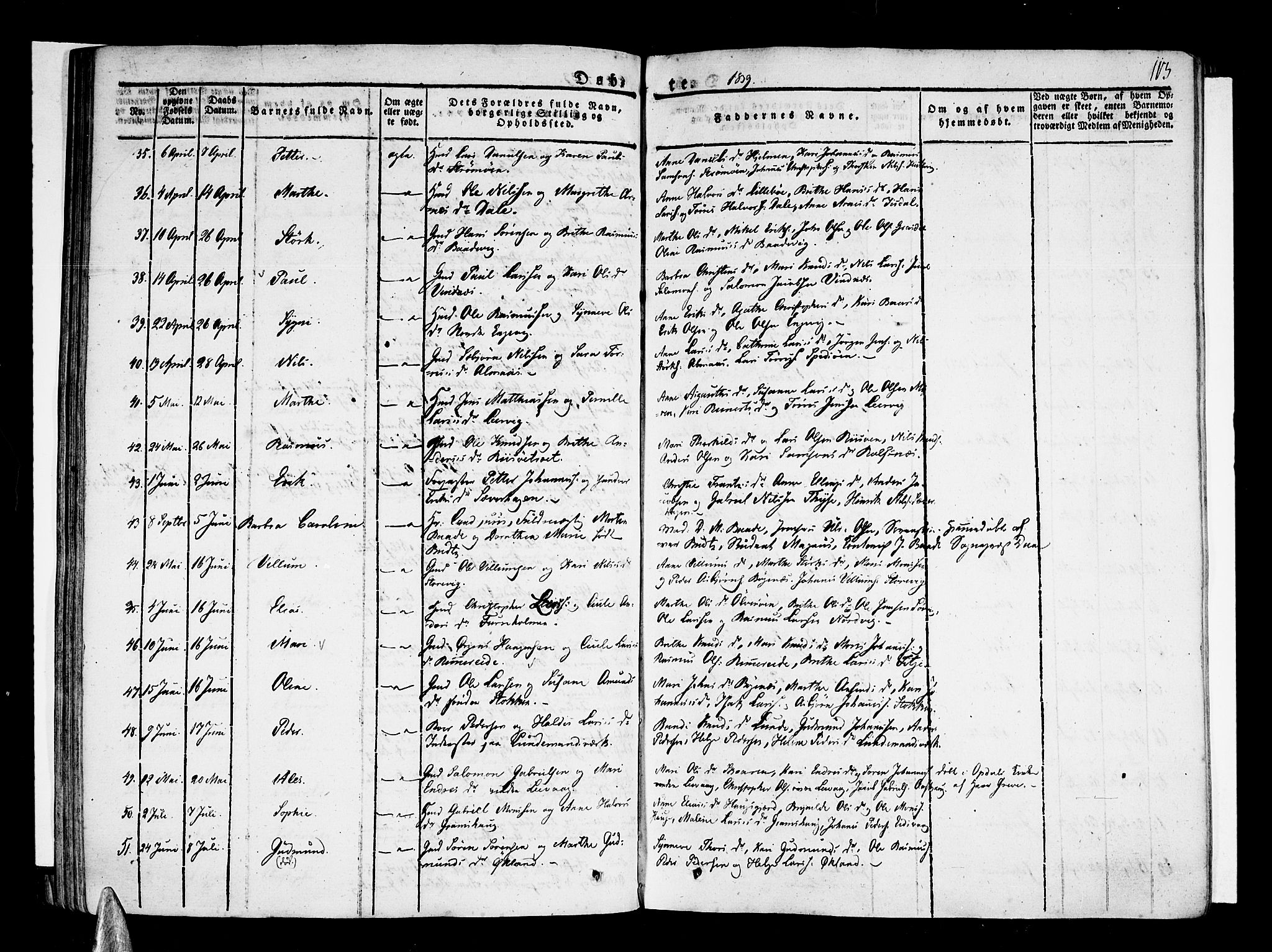 Stord sokneprestembete, AV/SAB-A-78201/H/Haa: Parish register (official) no. A 6, 1826-1840, p. 113