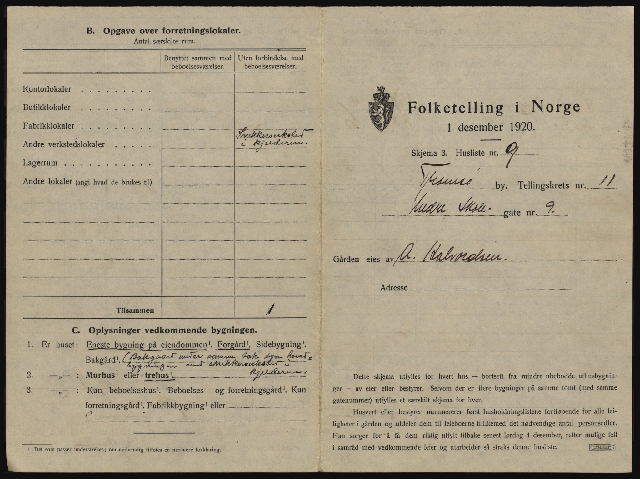 SATØ, 1920 census for Tromsø, 1920, p. 1841