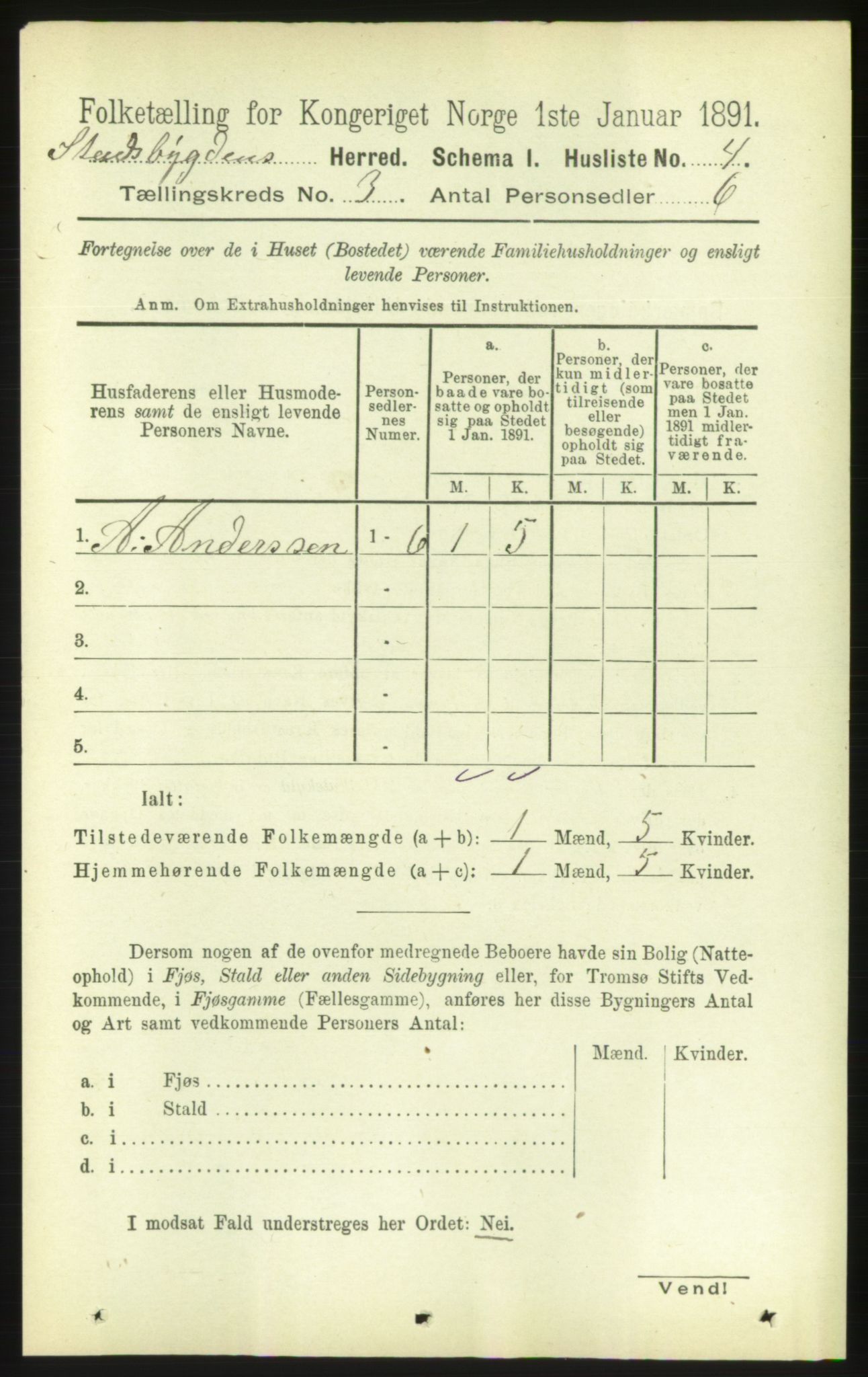 RA, 1891 census for 1625 Stadsbygd, 1891, p. 1305