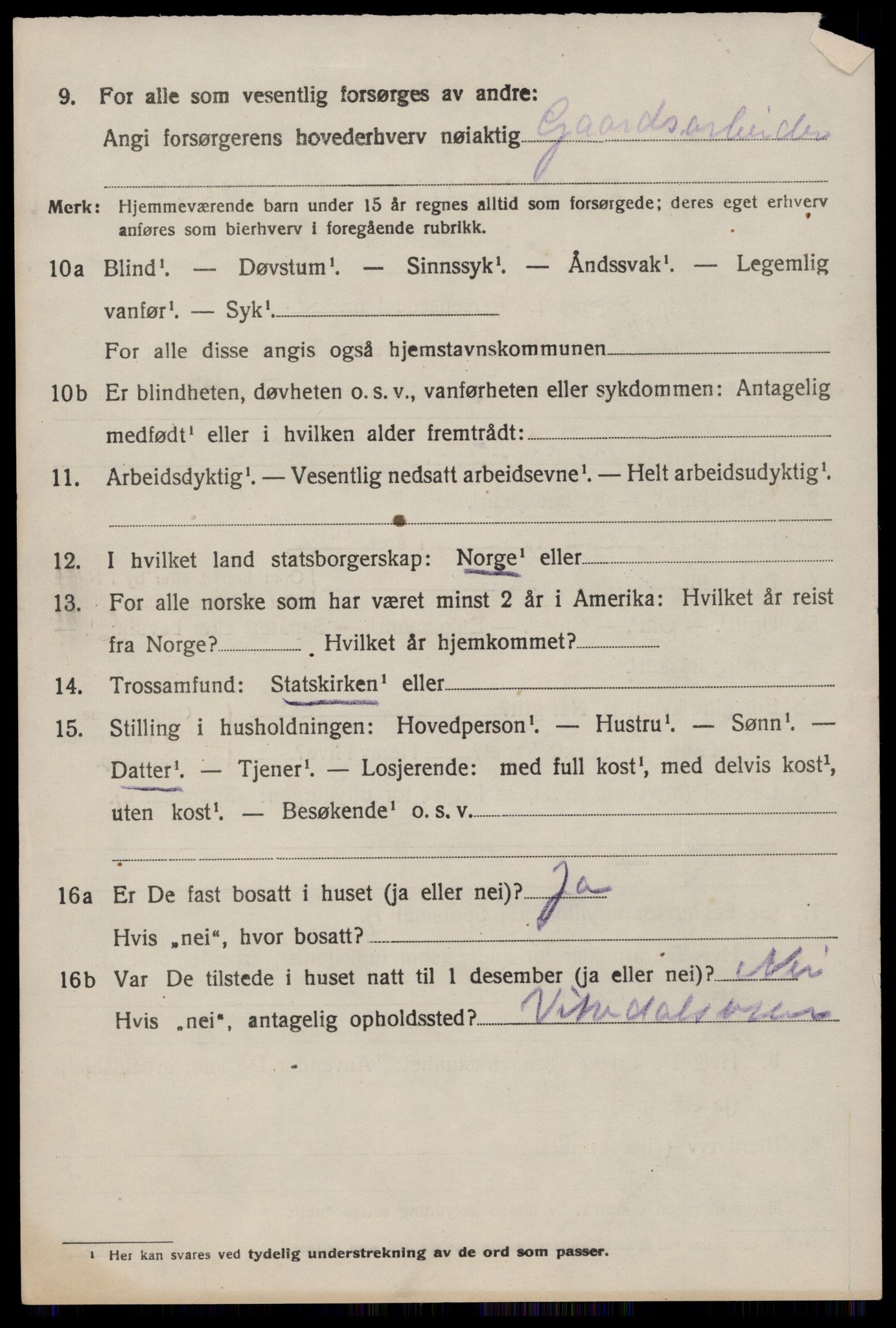 SAST, 1920 census for Vikedal, 1920, p. 3384