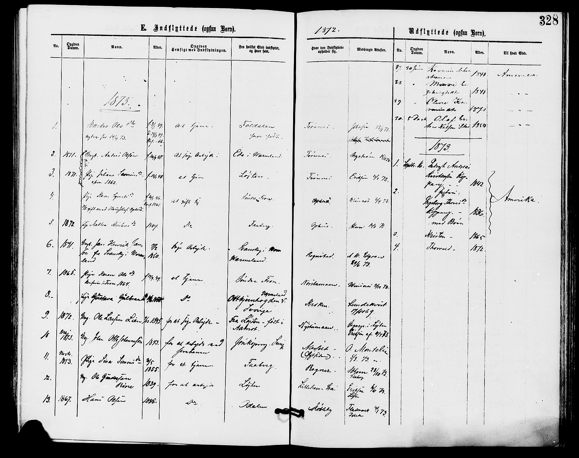 Stor-Elvdal prestekontor, SAH/PREST-052/H/Ha/Haa/L0001: Parish register (official) no. 1, 1871-1882, p. 328