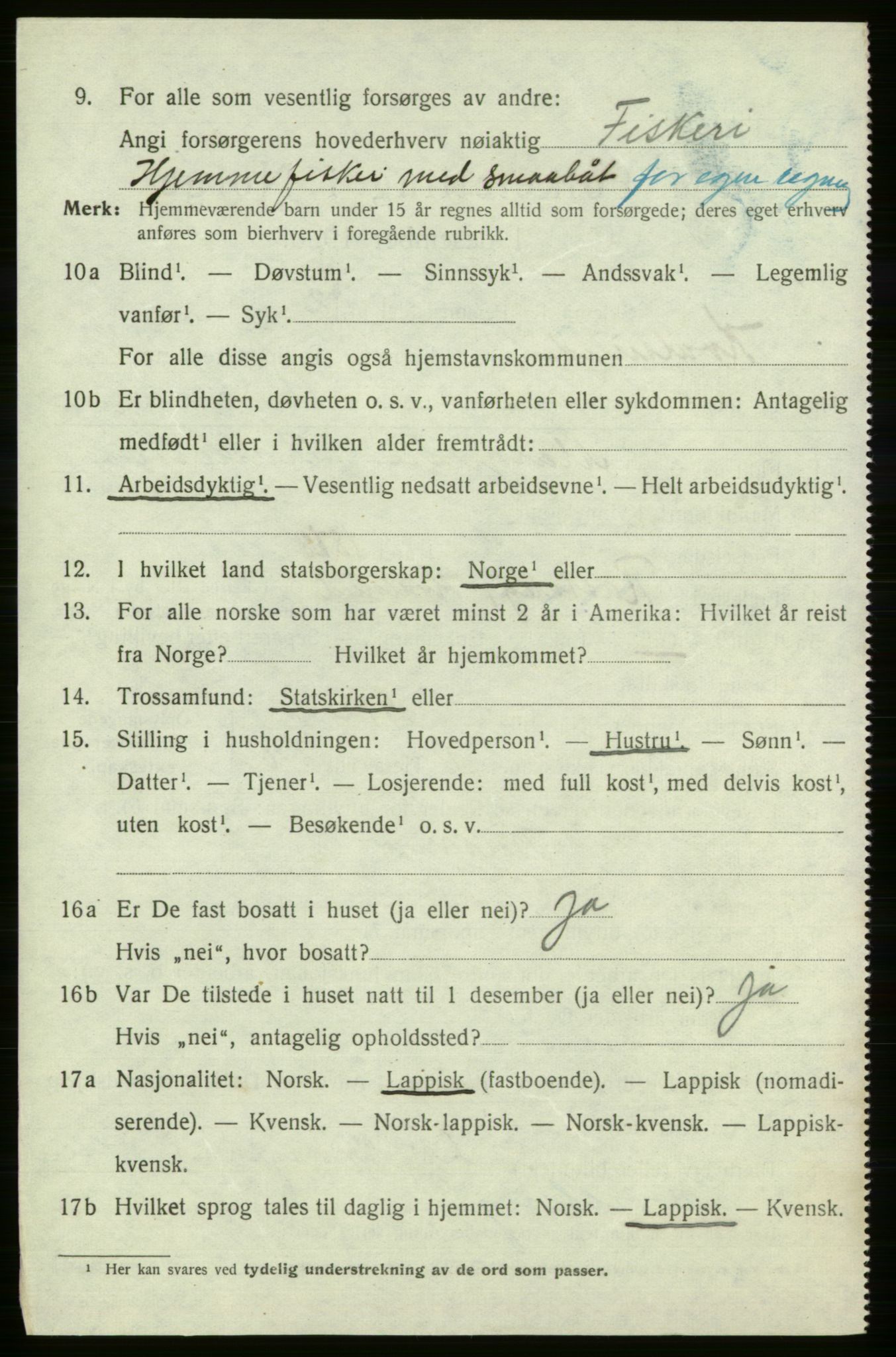 SATØ, 1920 census for , 1920, p. 1985