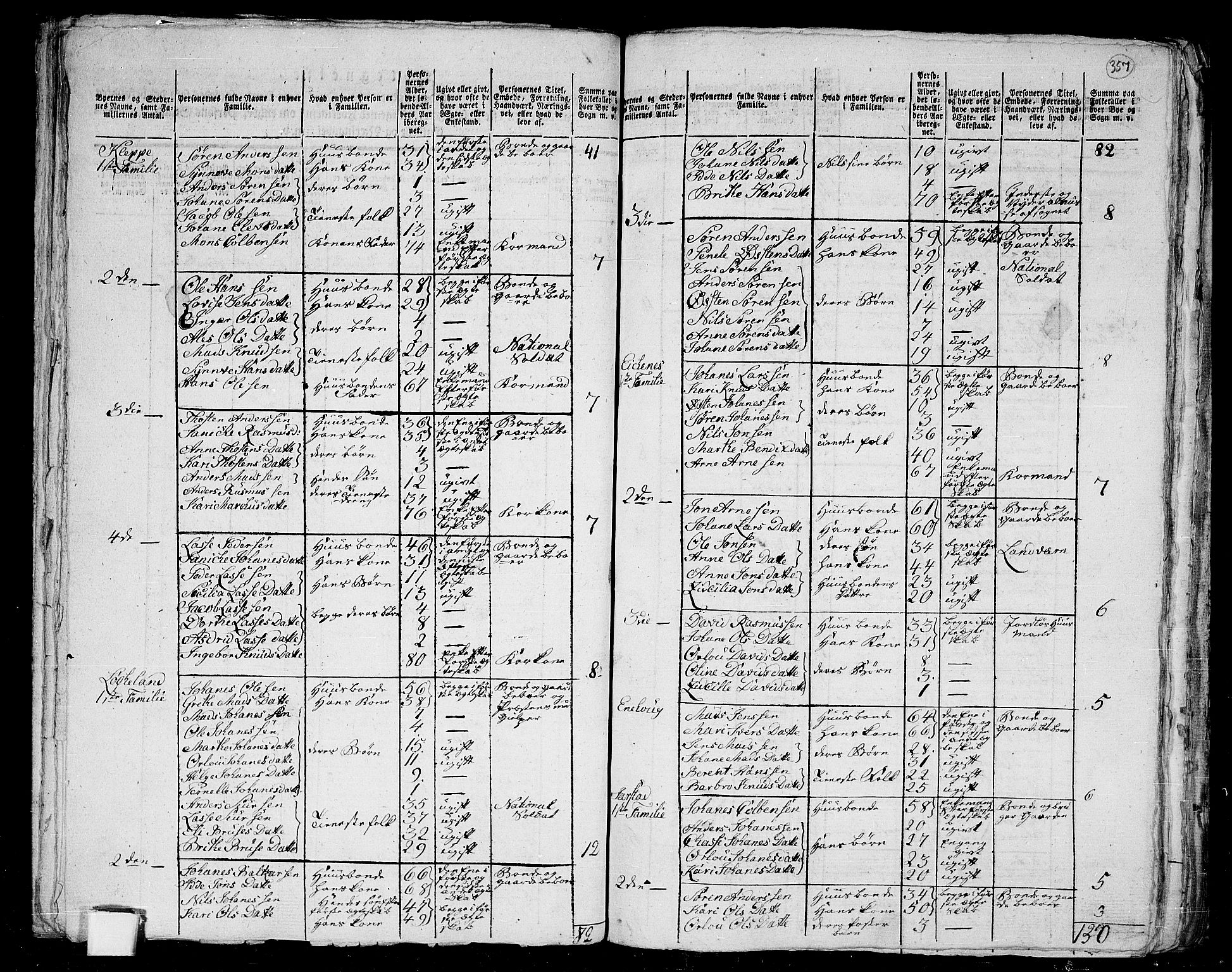 RA, 1801 census for 1429P Ytre Holmedal, 1801, p. 356b-357a