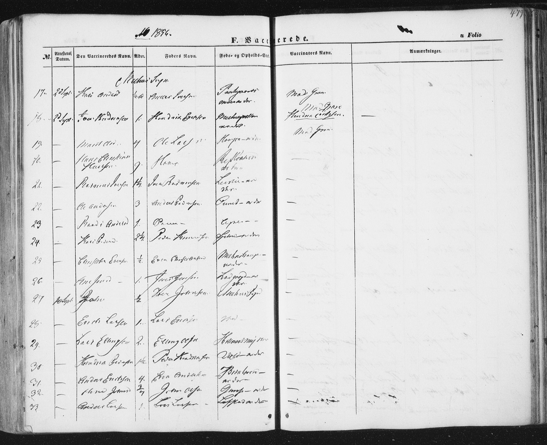 Ministerialprotokoller, klokkerbøker og fødselsregistre - Sør-Trøndelag, SAT/A-1456/691/L1076: Parish register (official) no. 691A08, 1852-1861, p. 479