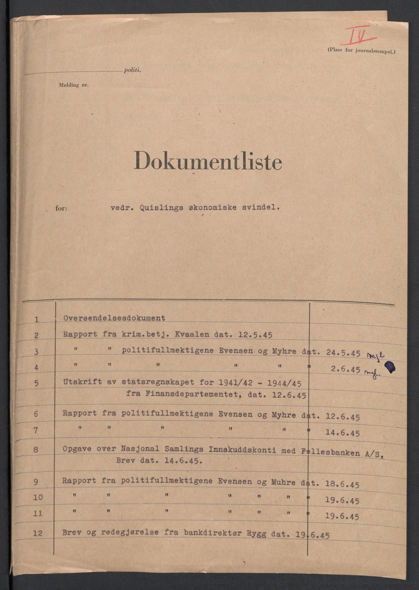 Landssvikarkivet, Oslo politikammer, AV/RA-S-3138-01/D/Da/L0003: Dnr. 29, 1945, p. 2818