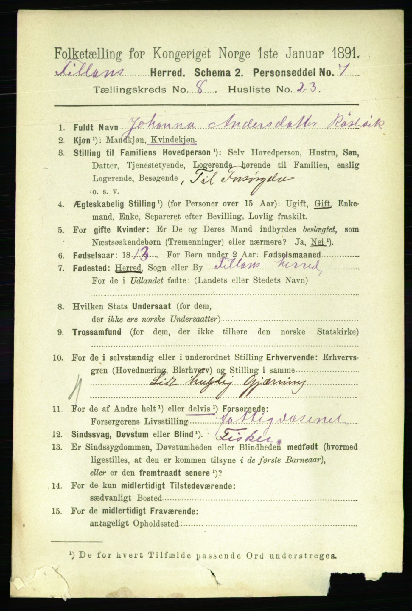 RA, 1891 census for 1616 Fillan, 1891, p. 2021