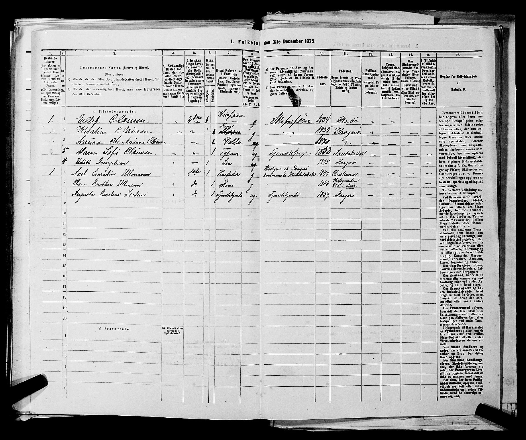 SAKO, 1875 census for 0801P Kragerø, 1875, p. 990