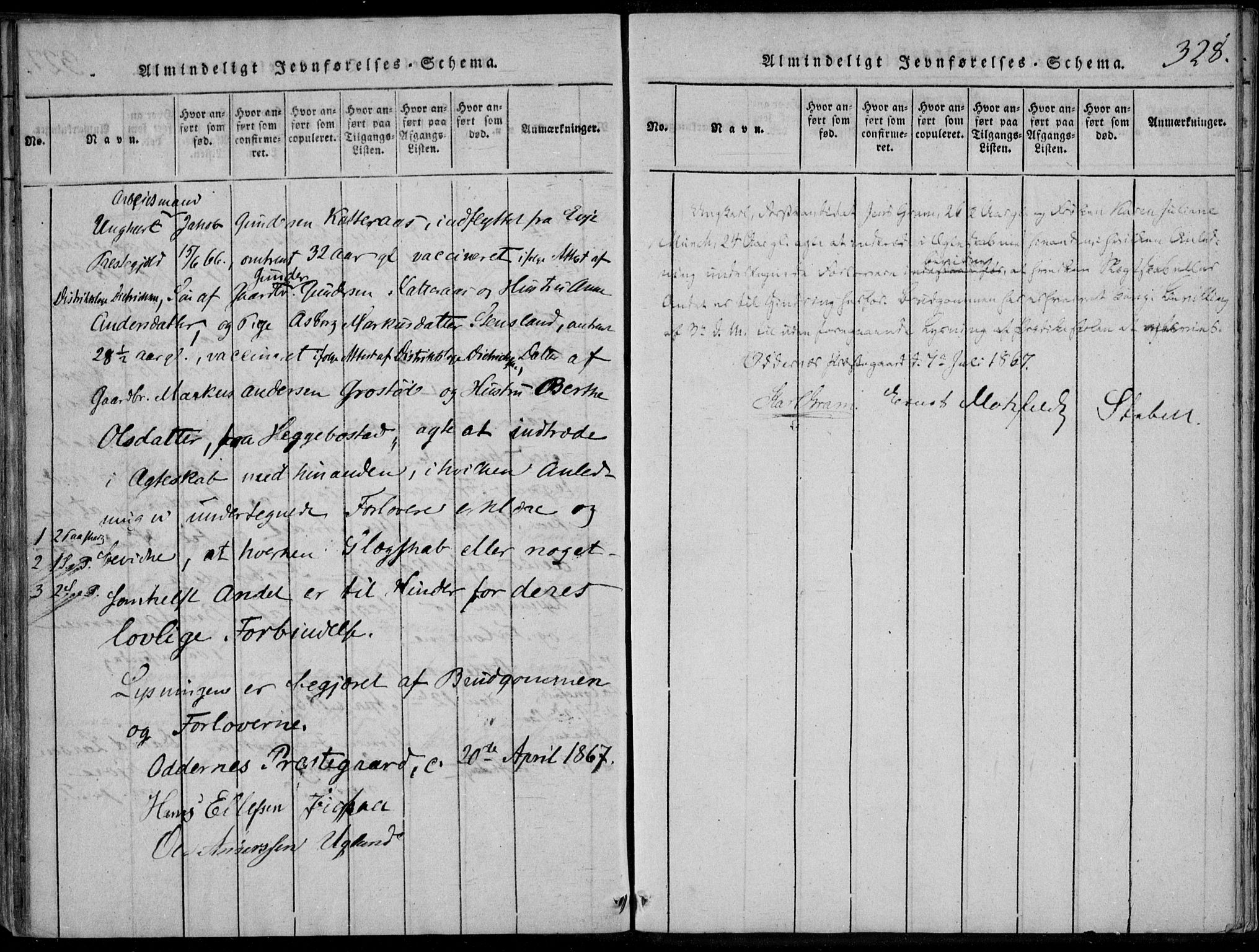 Oddernes sokneprestkontor, AV/SAK-1111-0033/F/Fa/Faa/L0005: Parish register (official) no. A 5, 1820-1838, p. 328