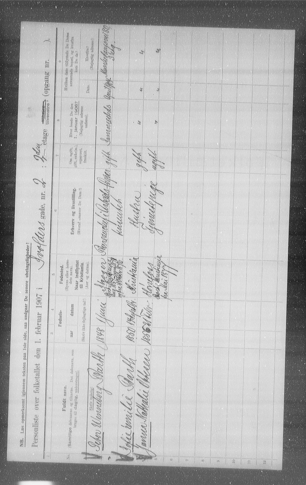 OBA, Municipal Census 1907 for Kristiania, 1907, p. 54025