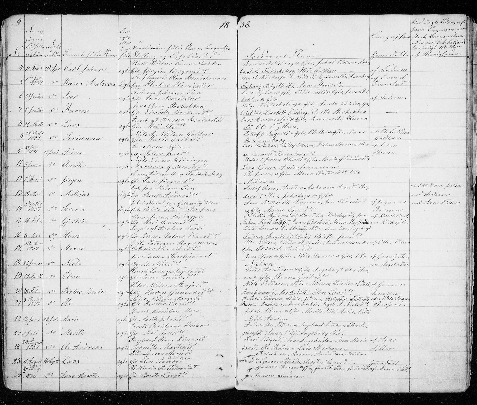 Målselv sokneprestembete, AV/SATØ-S-1311/G/Ga/Gaa/L0001kirke: Parish register (official) no. 1, 1834-1853, p. 9