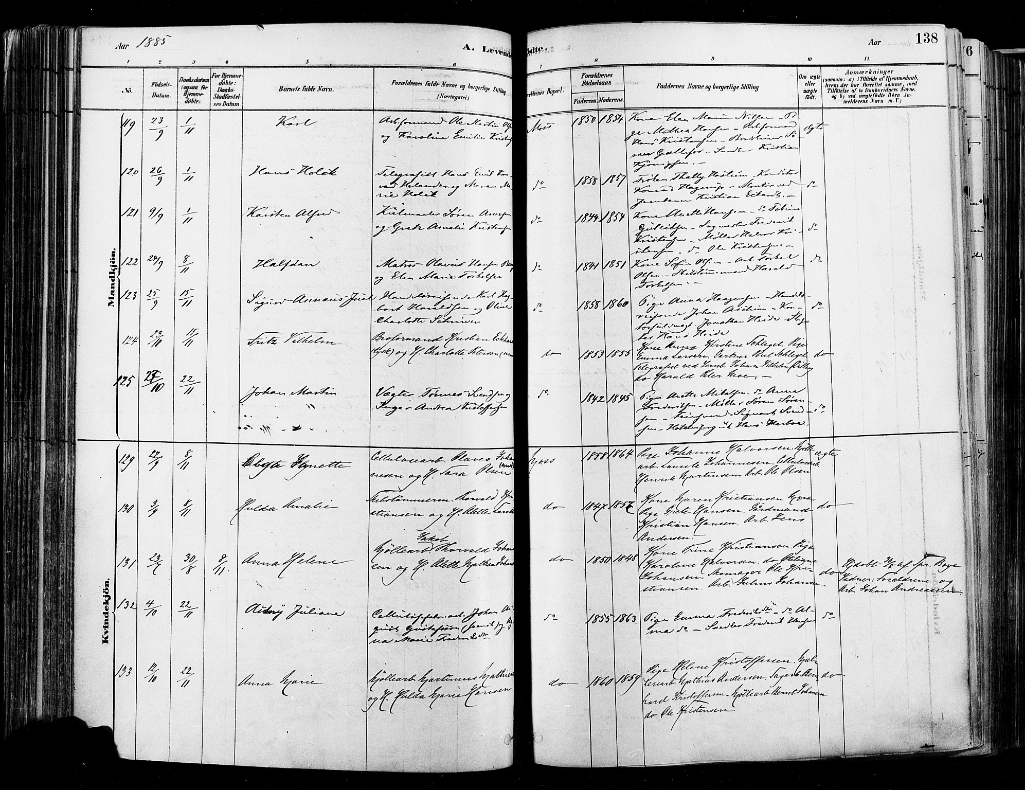 Moss prestekontor Kirkebøker, AV/SAO-A-2003/F/Fb/L0001: Parish register (official) no. II 1, 1878-1886, p. 138