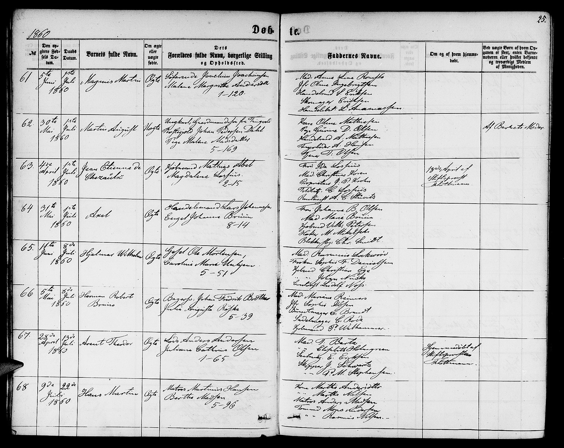 Nykirken Sokneprestembete, AV/SAB-A-77101/H/Hab: Parish register (copy) no. B 2, 1859-1868, p. 25