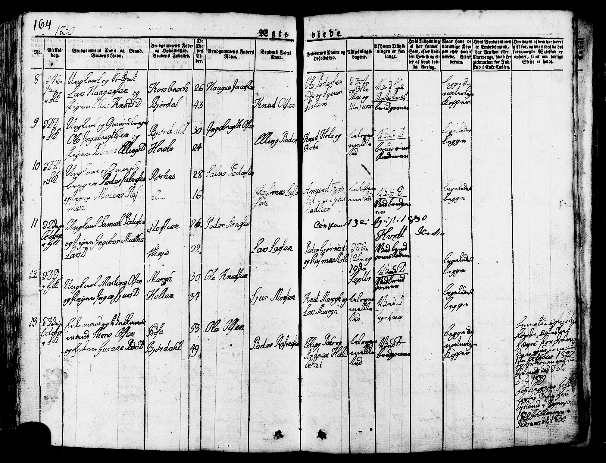 Ministerialprotokoller, klokkerbøker og fødselsregistre - Møre og Romsdal, AV/SAT-A-1454/517/L0221: Parish register (official) no. 517A01, 1827-1858, p. 164