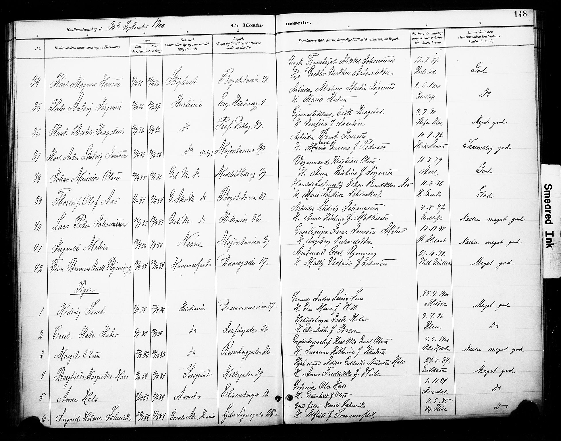 Uranienborg prestekontor Kirkebøker, SAO/A-10877/F/Fa/L0003: Parish register (official) no. 3, 1890-1904, p. 148
