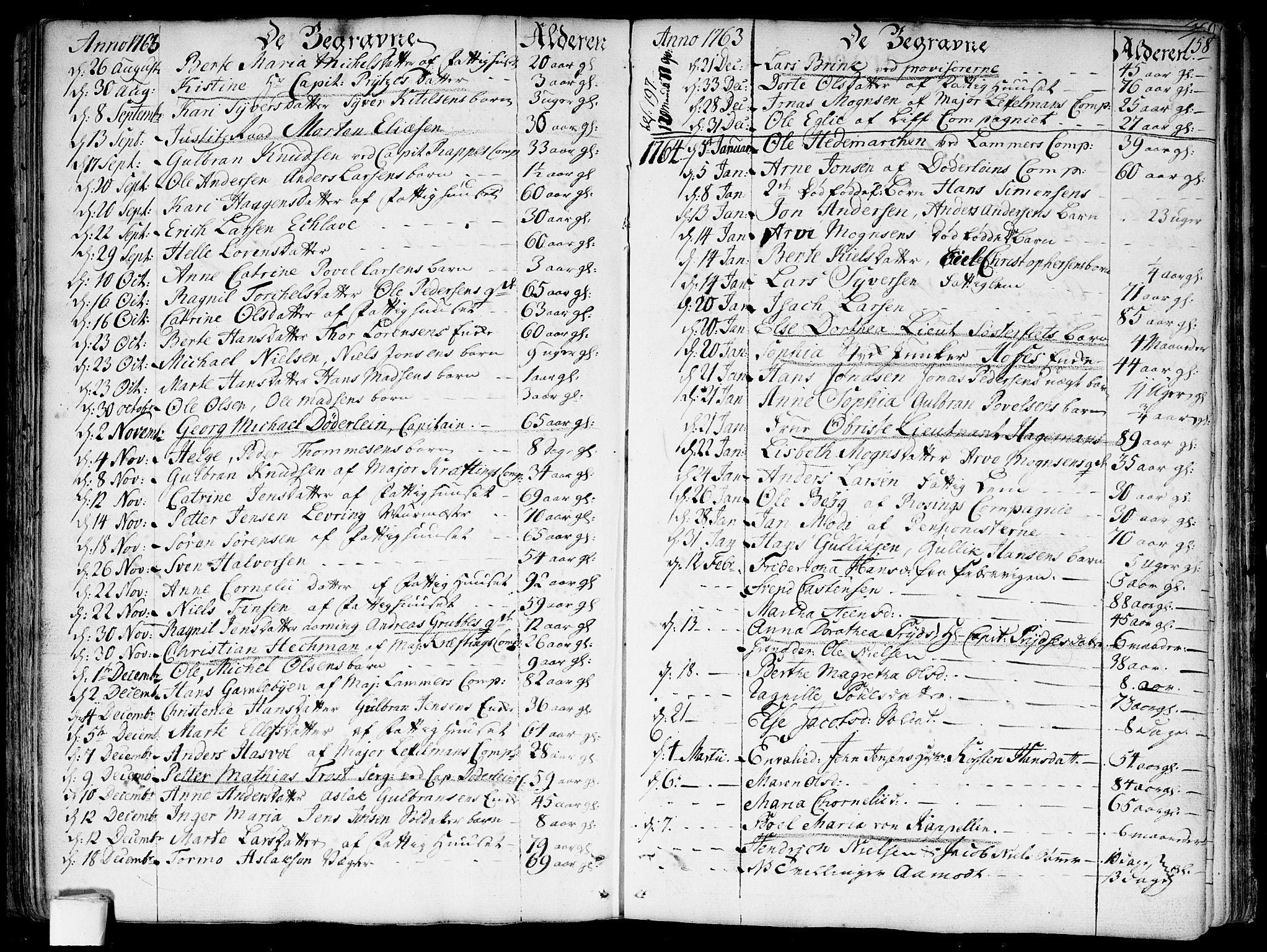 Garnisonsmenigheten Kirkebøker, SAO/A-10846/F/Fa/L0002: Parish register (official) no. 2, 1757-1776, p. 158