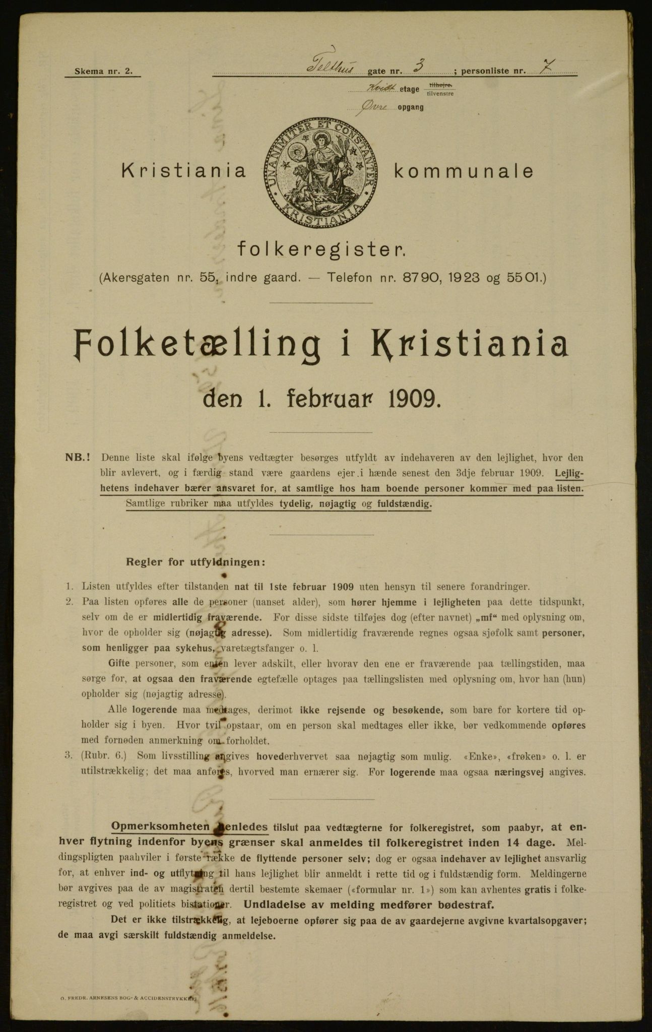 OBA, Municipal Census 1909 for Kristiania, 1909, p. 97501