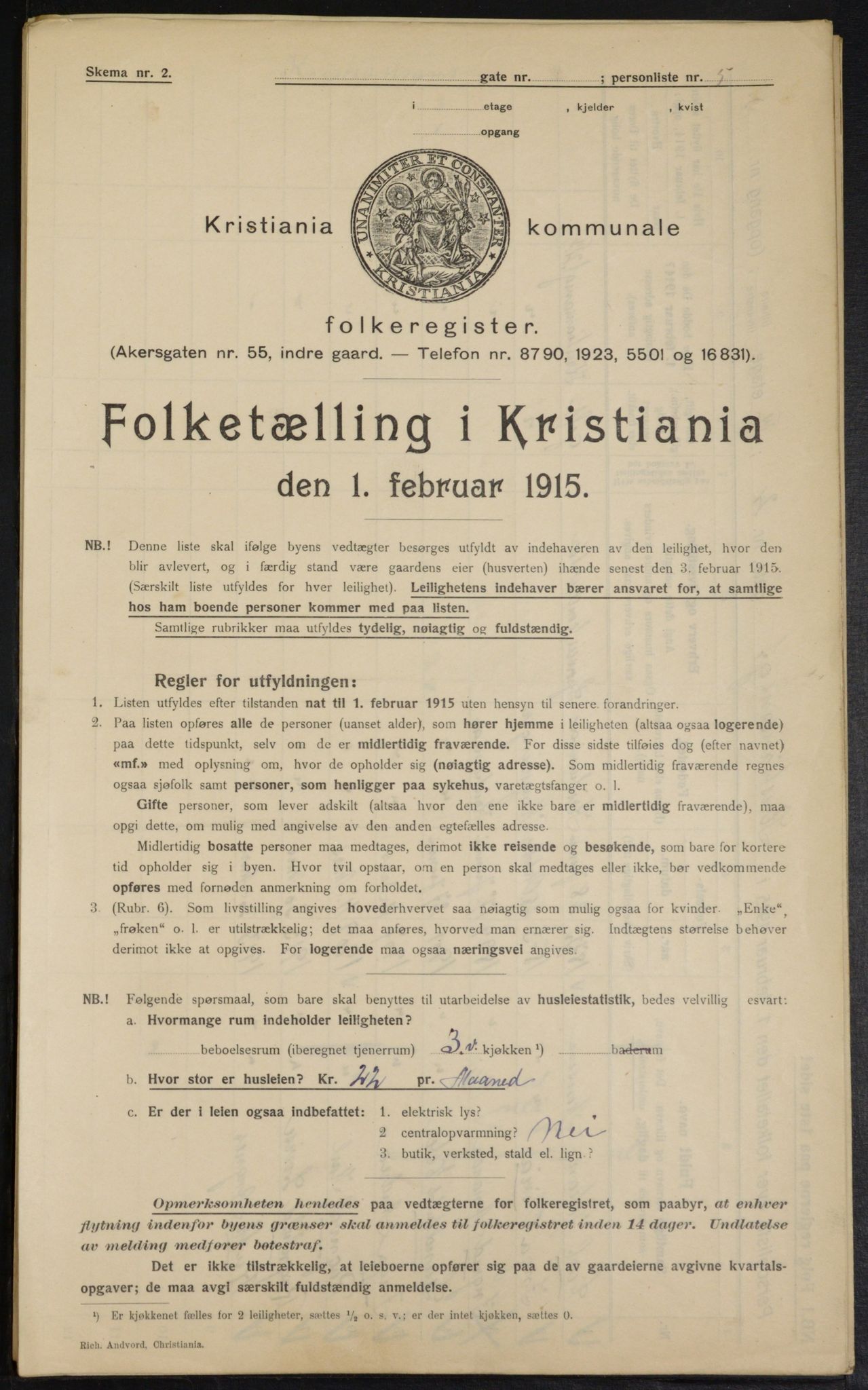 OBA, Municipal Census 1915 for Kristiania, 1915, p. 53745