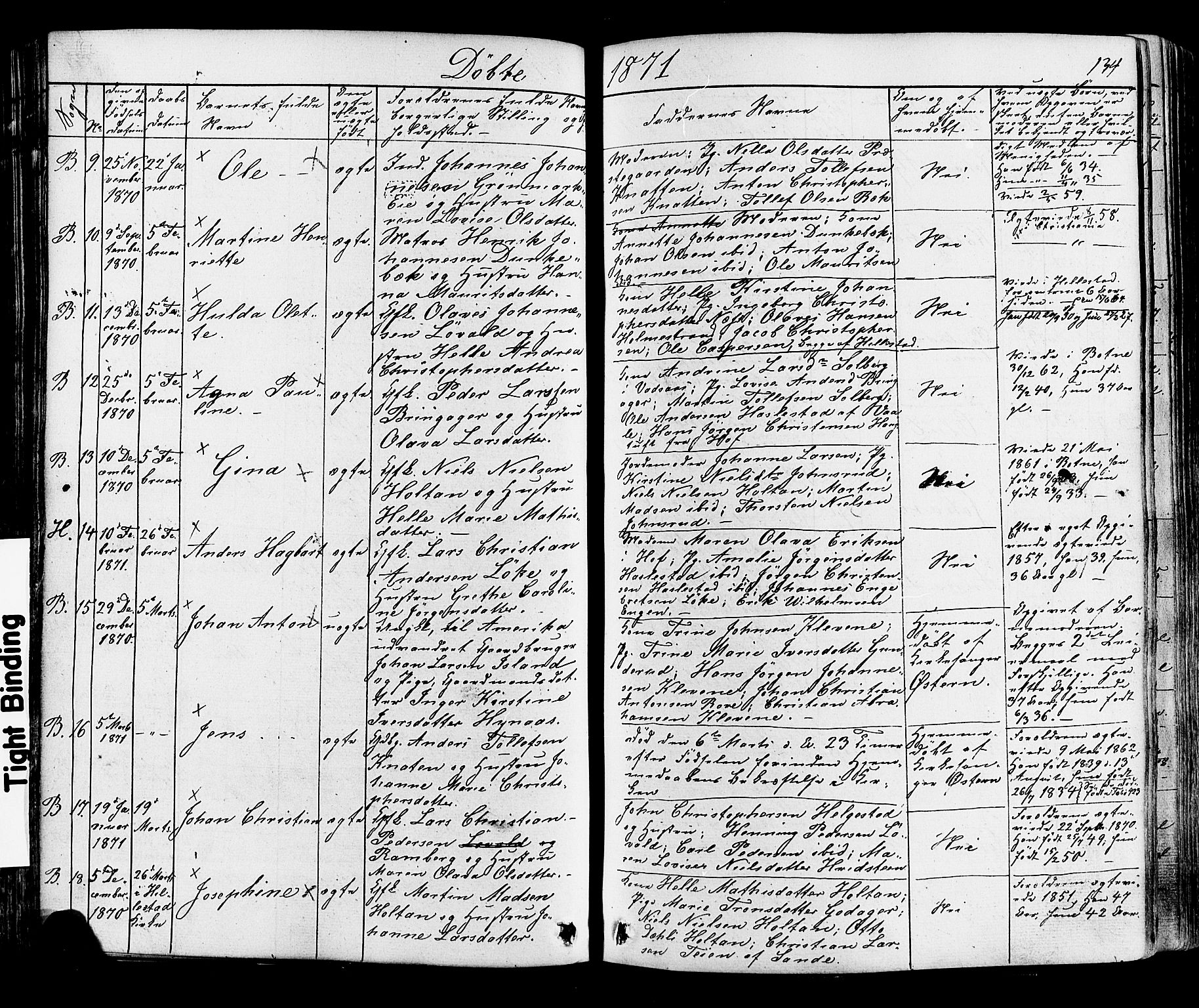 Botne kirkebøker, AV/SAKO-A-340/F/Fa/L0006: Parish register (official) no. I 6, 1836-1877, p. 134