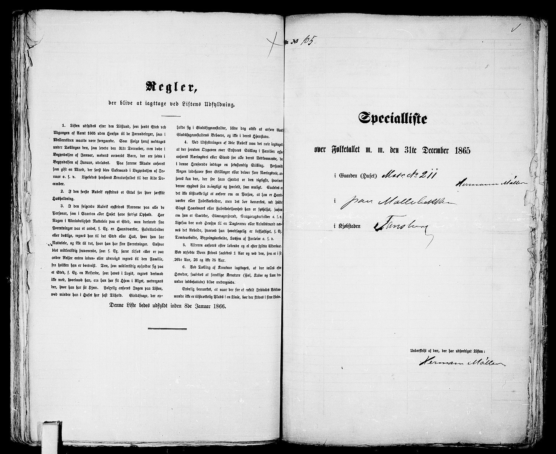 RA, 1865 census for Tønsberg, 1865, p. 230