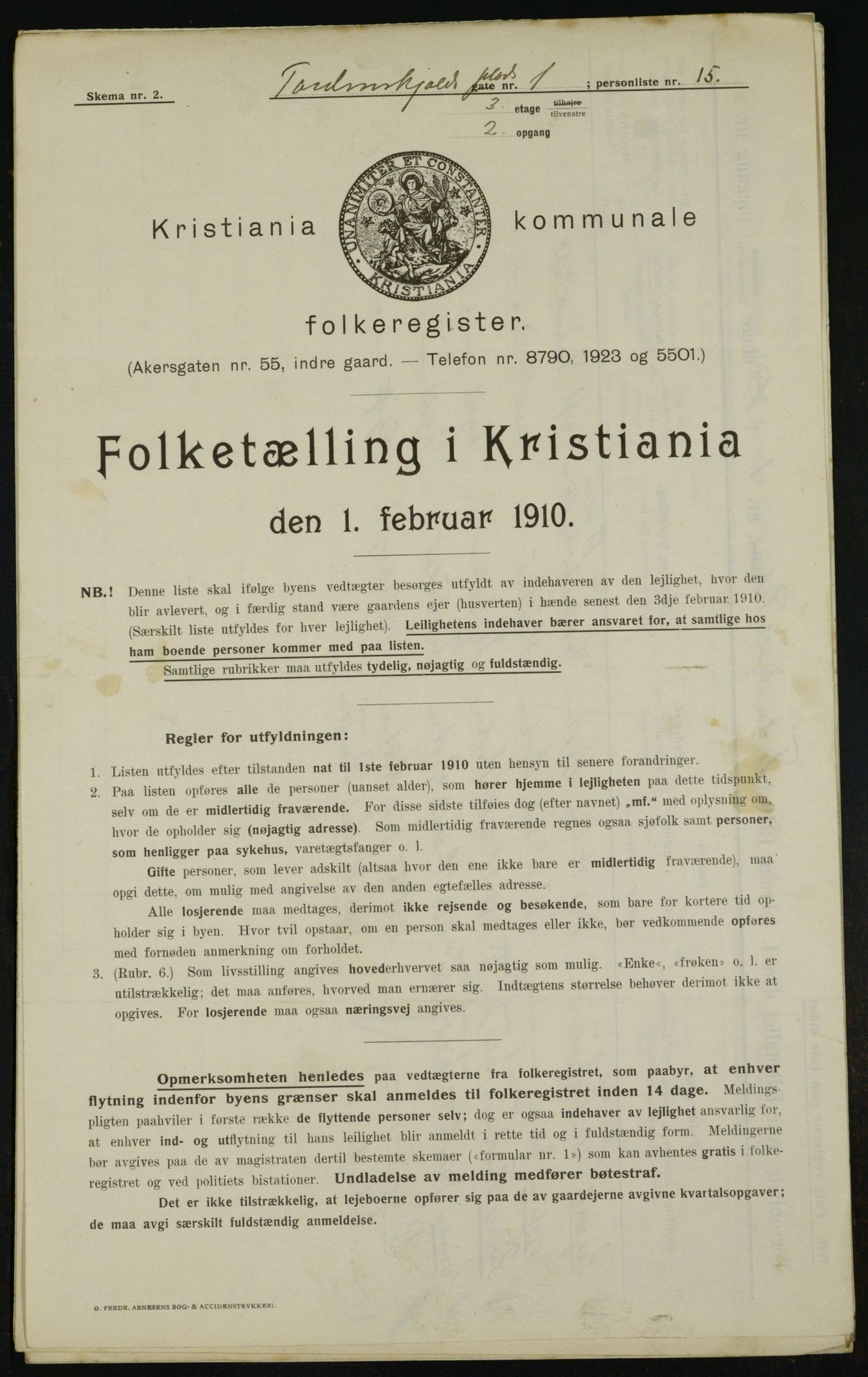 OBA, Municipal Census 1910 for Kristiania, 1910, p. 108027