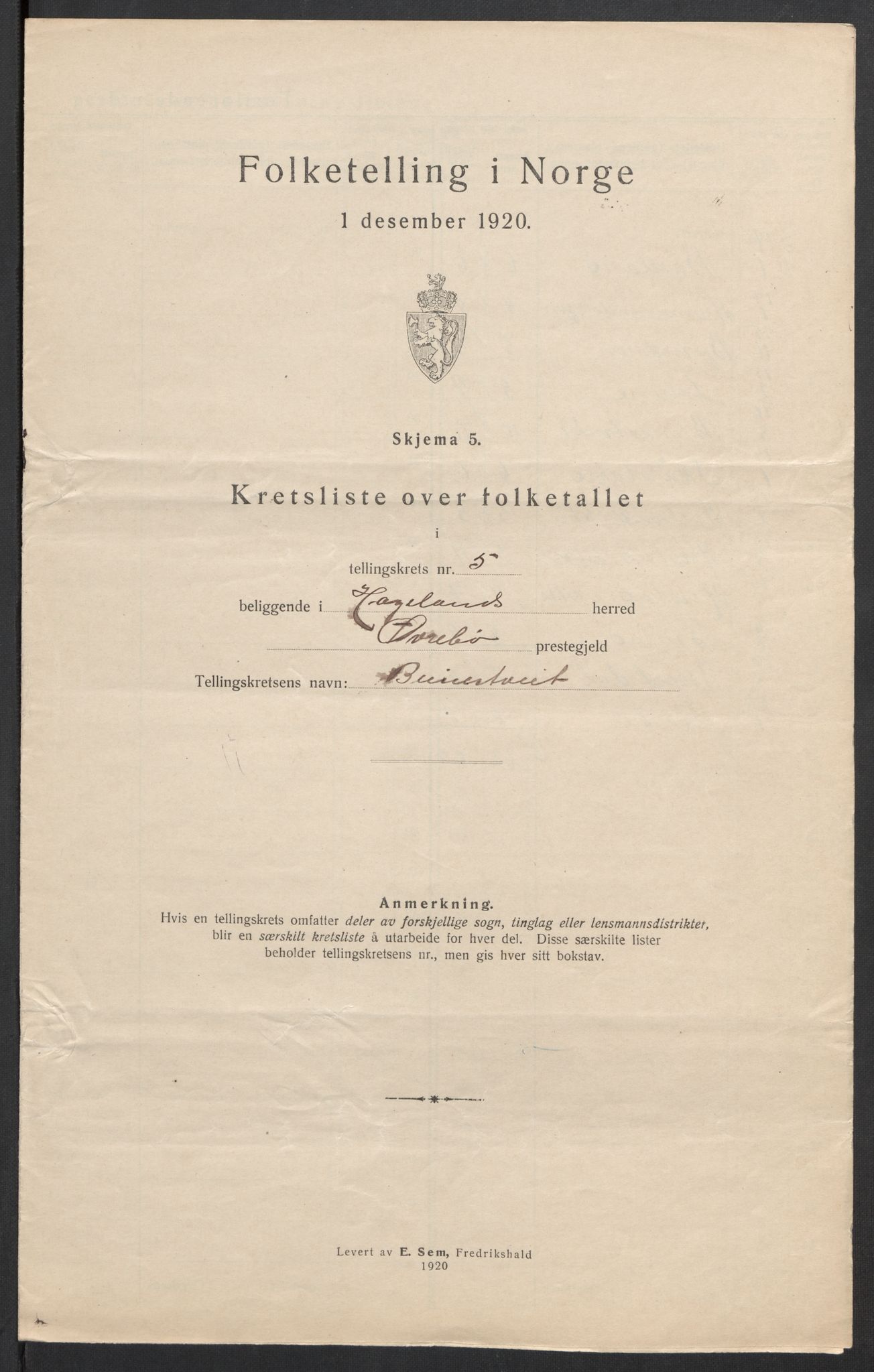 SAK, 1920 census for Hægeland, 1920, p. 21