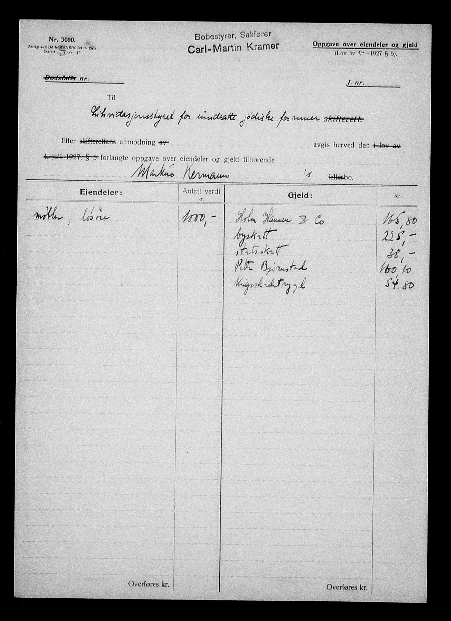 Justisdepartementet, Tilbakeføringskontoret for inndratte formuer, AV/RA-S-1564/H/Hc/Hcc/L0951: --, 1945-1947, p. 29